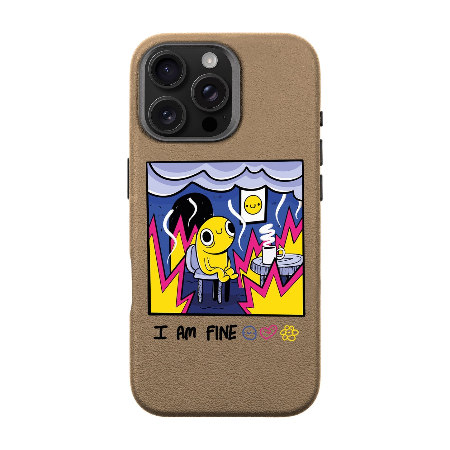 I AM FINE-iPhone 16 Pro Max Leather Premium Kılıf MagSafe Özellikli