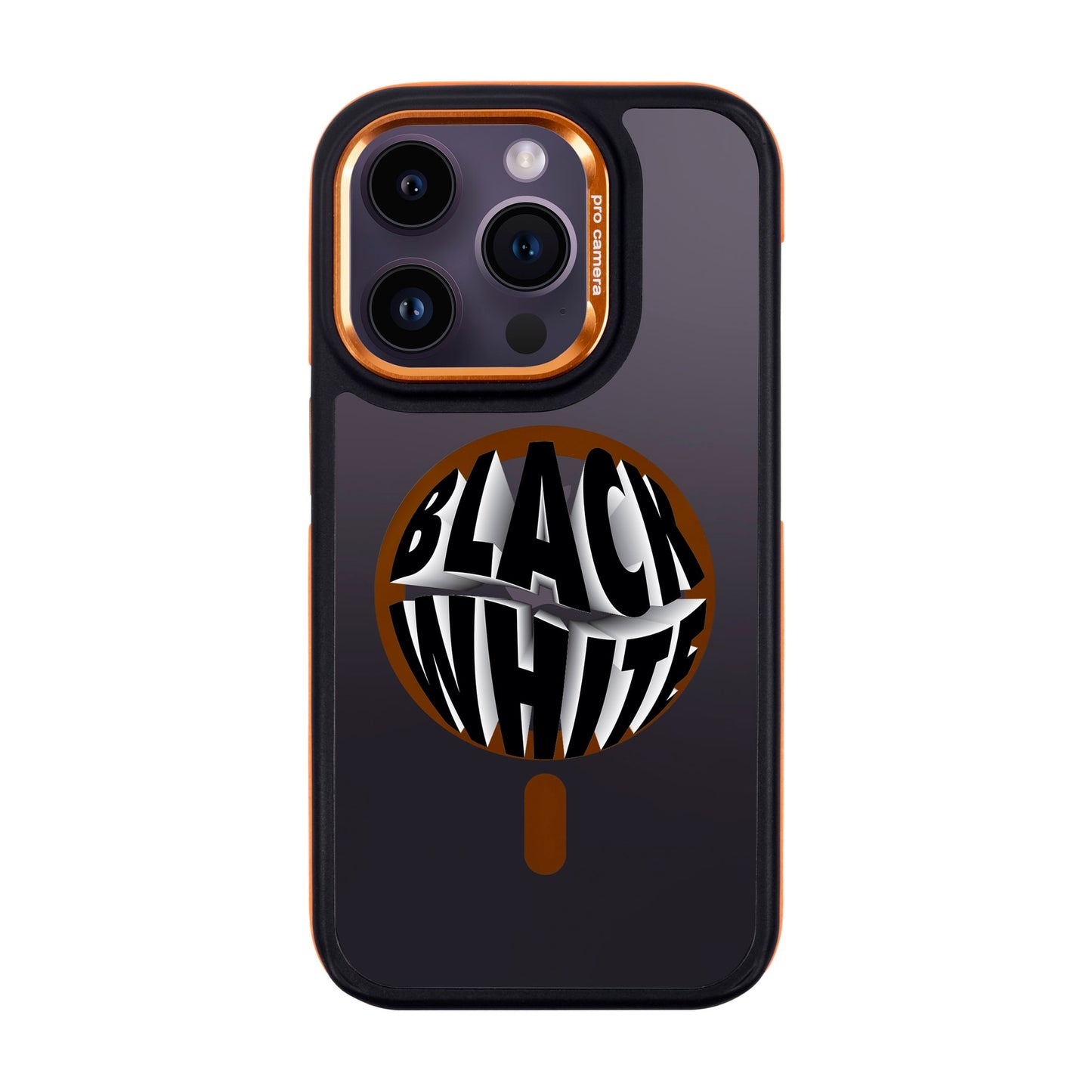 BLACK WHITE-iPhone 14 Pro Dark Kılıf MagSafe Özellikli
