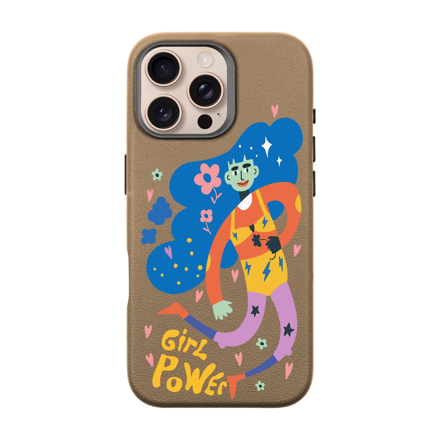 GIRL POWER-iPhone 16 Pro Max Leather Premium Kılıf MagSafe Özellikli