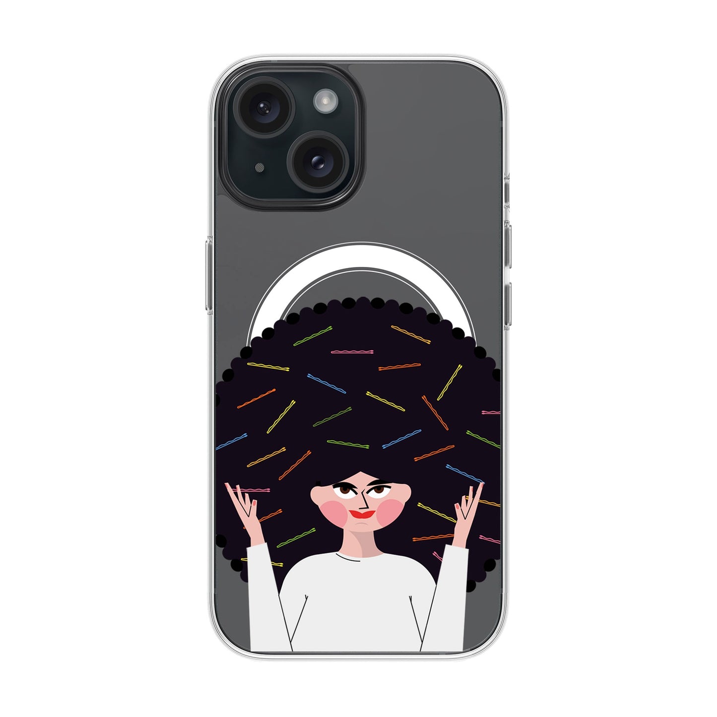 TANGLES OF HAPPINESS-iPhone 15 Solid Kılıf MagSafe Özellikli