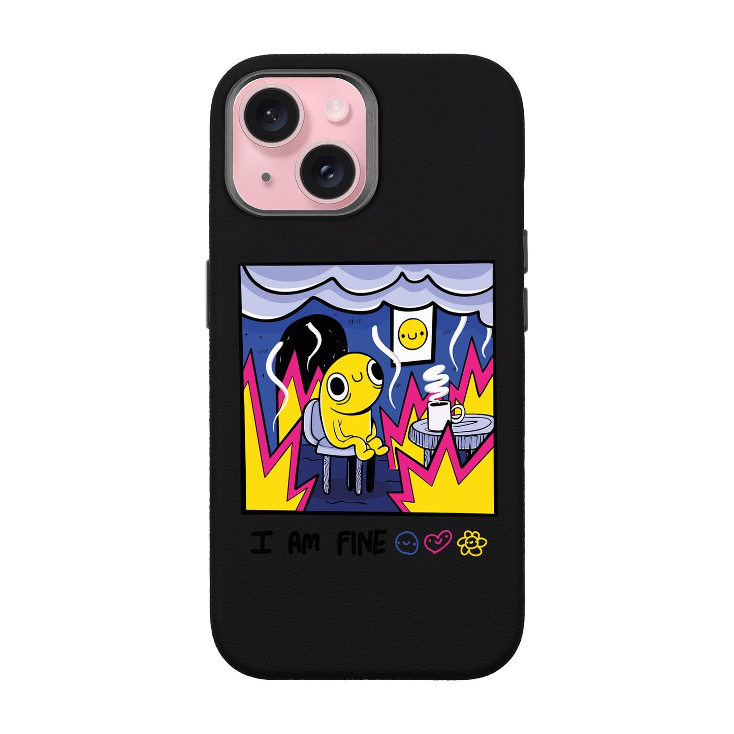 I AM FINE-iPhone 15 Leather Premium Kılıf MagSafe Özellikli