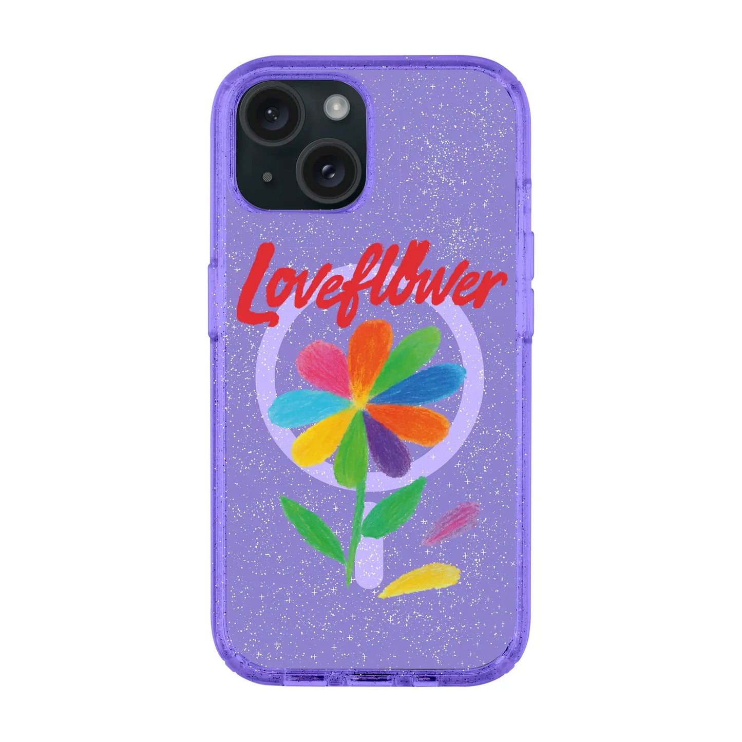 LOVE FLOWER-iPhone 15 Shiny Kılıf MagSafe Özellikli