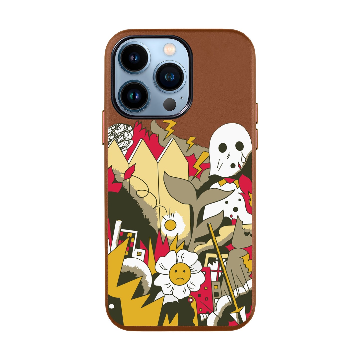 EVERYTHING IS BURNING-iPhone 13 Pro Max Leather Kılıf