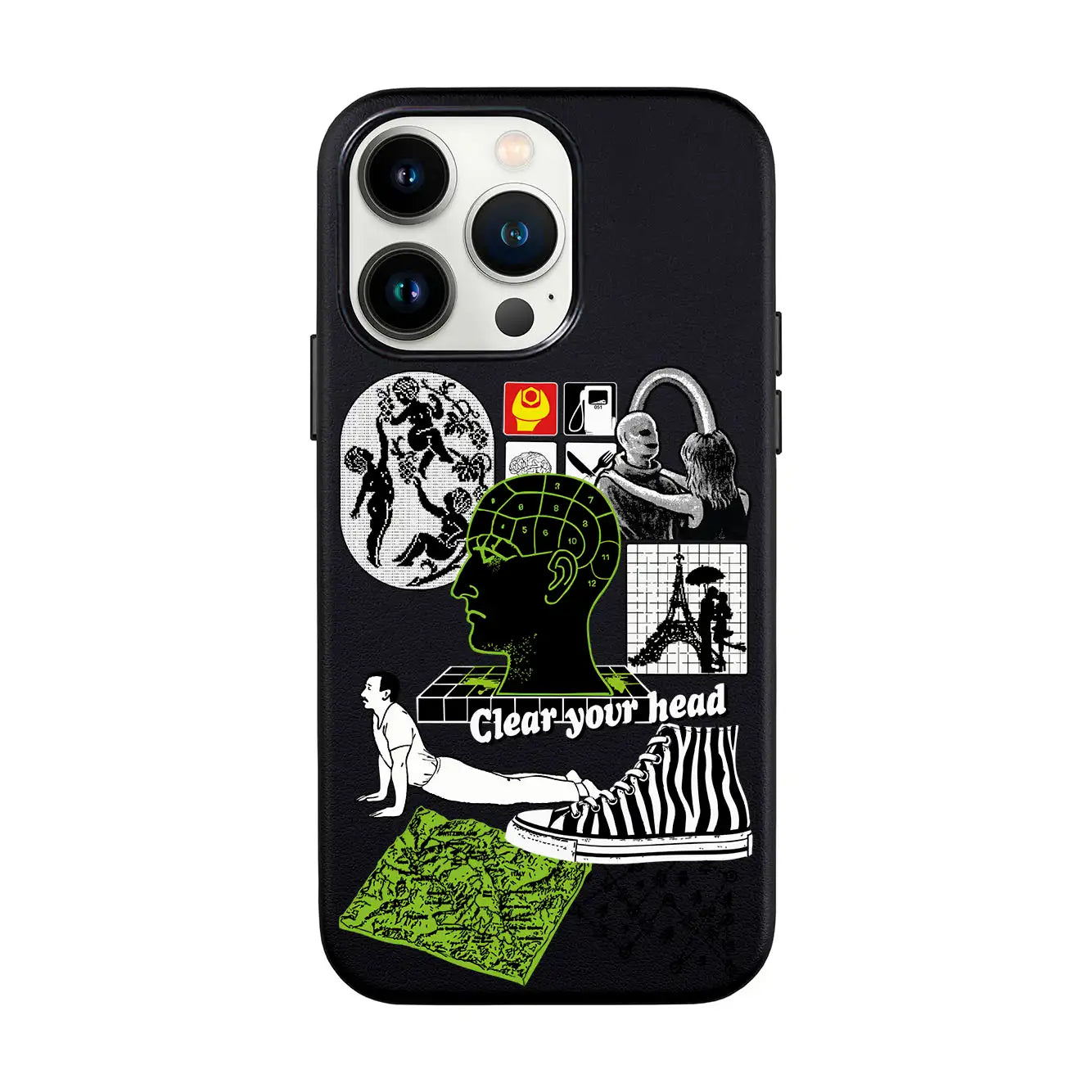 CLEAR YOUR HEAD-iPhone 14 Leather Kılıf
