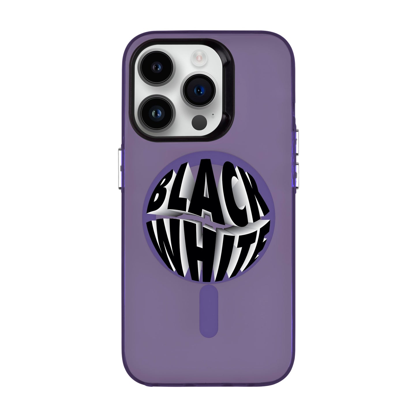 BLACK WHITE-iPhone 14 Pro Hold Kılıf MagSafe Özellikli