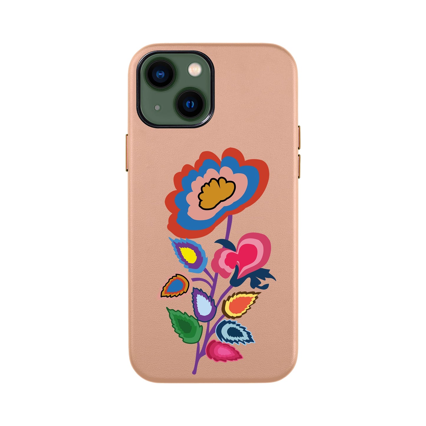 KNITTED FLOWER-iPhone 13 Mini Leather Kılıf