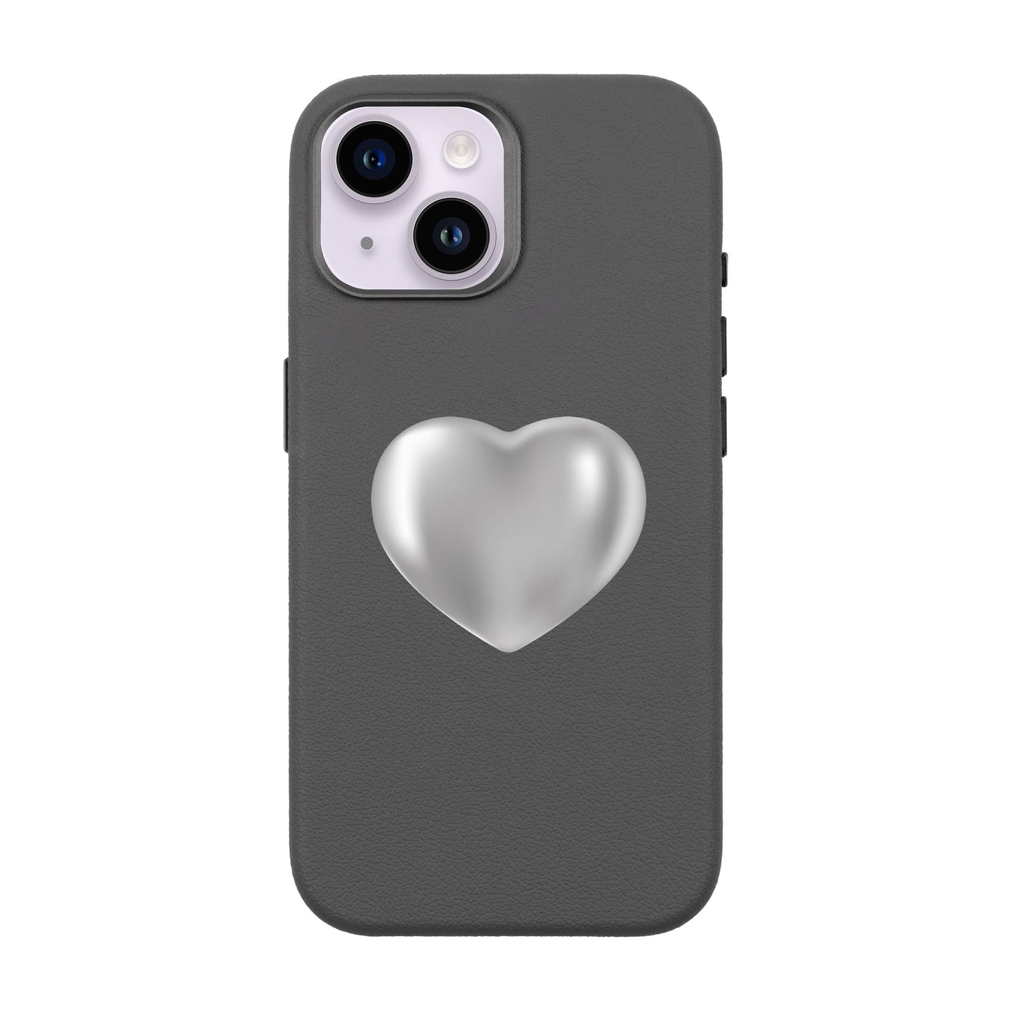 SILVER HEART-iPhone 14 Leather Premium Kılıf MagSafe Özellikli