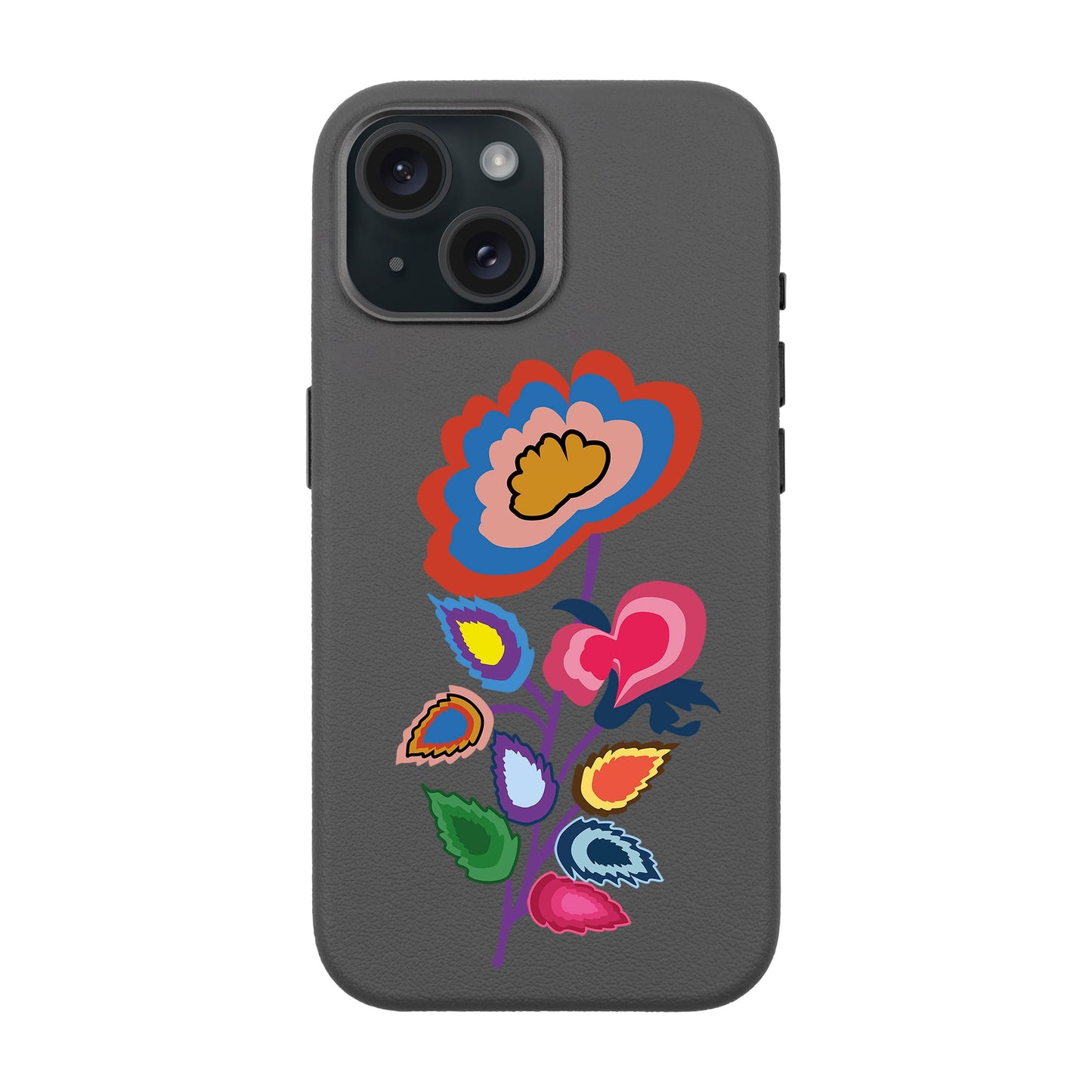 KNITTED FLOWER-iPhone 15 Leather Premium Kılıf MagSafe Özellikli