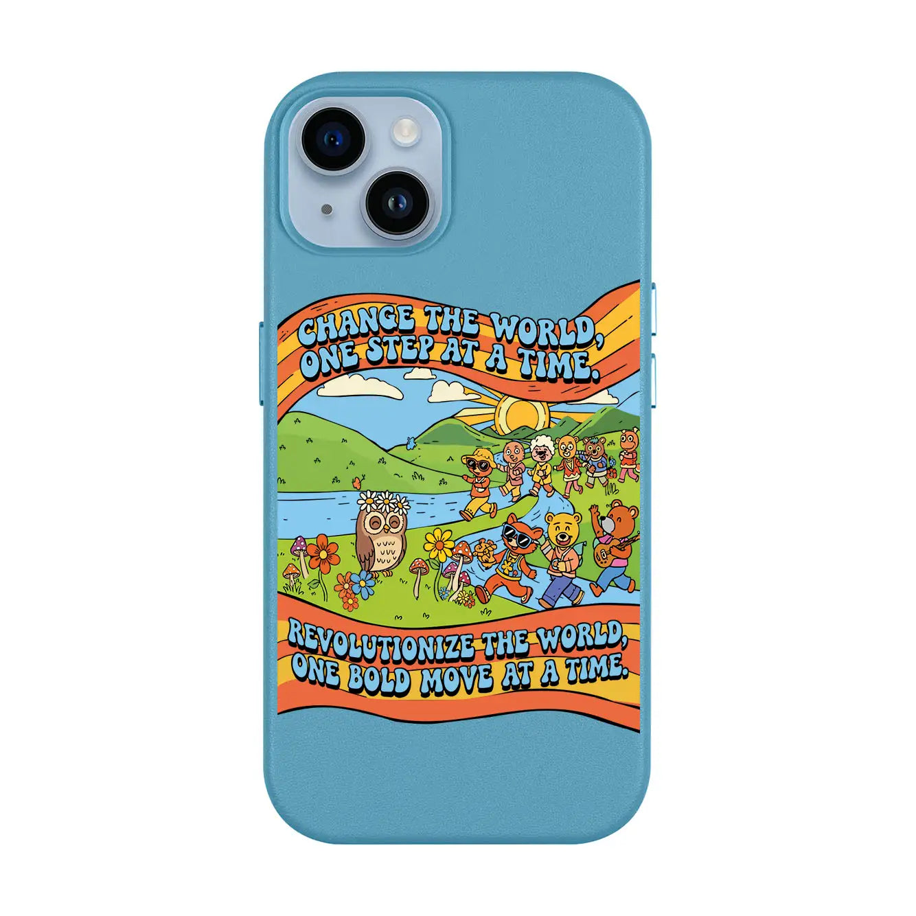 CHANGE THE WORLD-iPhone 14 Plus Leather Kılıf MagSafe Özellikli