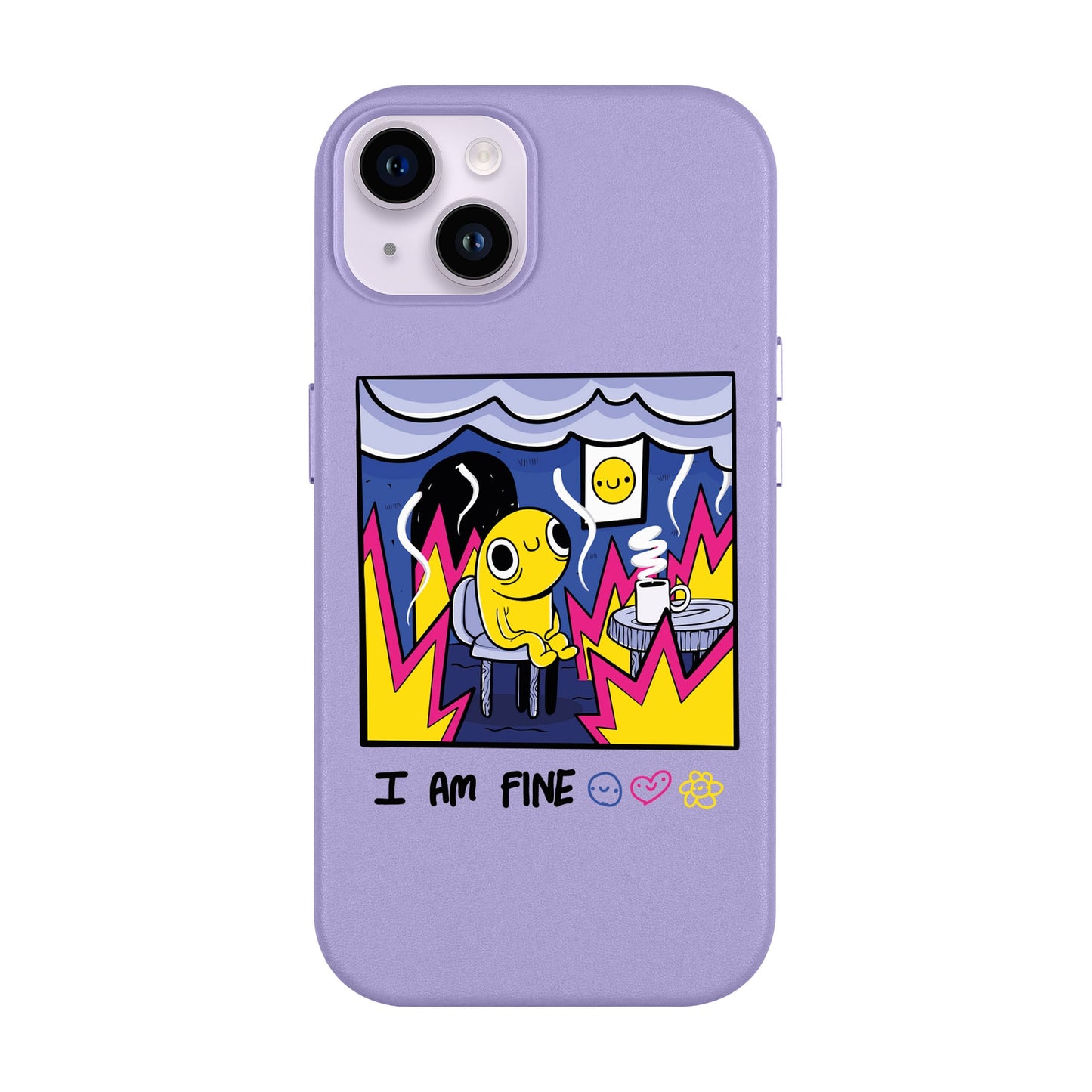 I AM FINE-iPhone 14 Plus Leather Kılıf MagSafe Özellikli