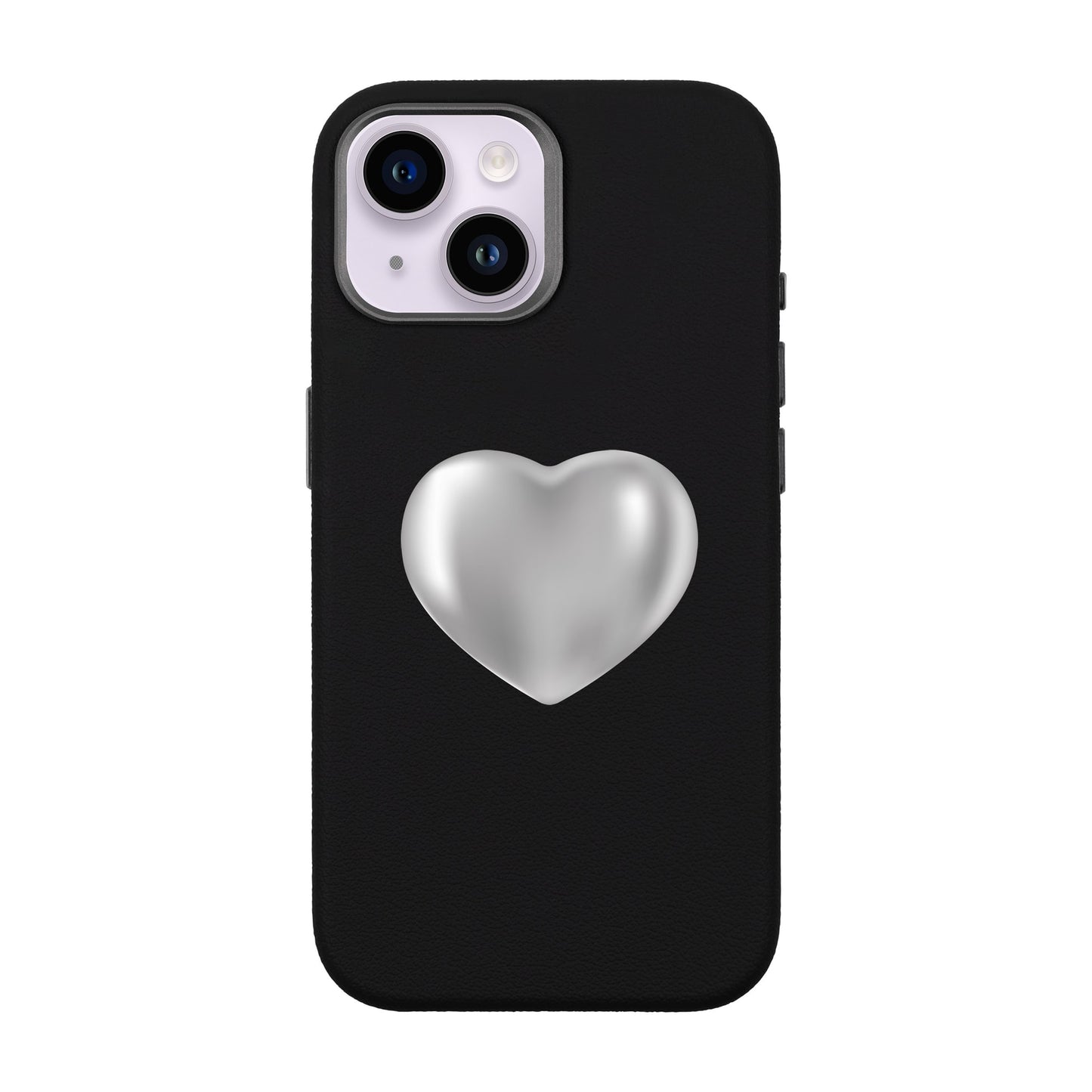 SILVER HEART-iPhone 14 Leather Premium Kılıf MagSafe Özellikli