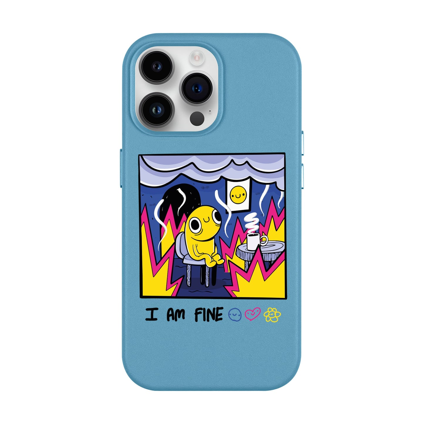 I AM FINE-iPhone 14 Pro Max Leather Kılıf MagSafe Özellikli