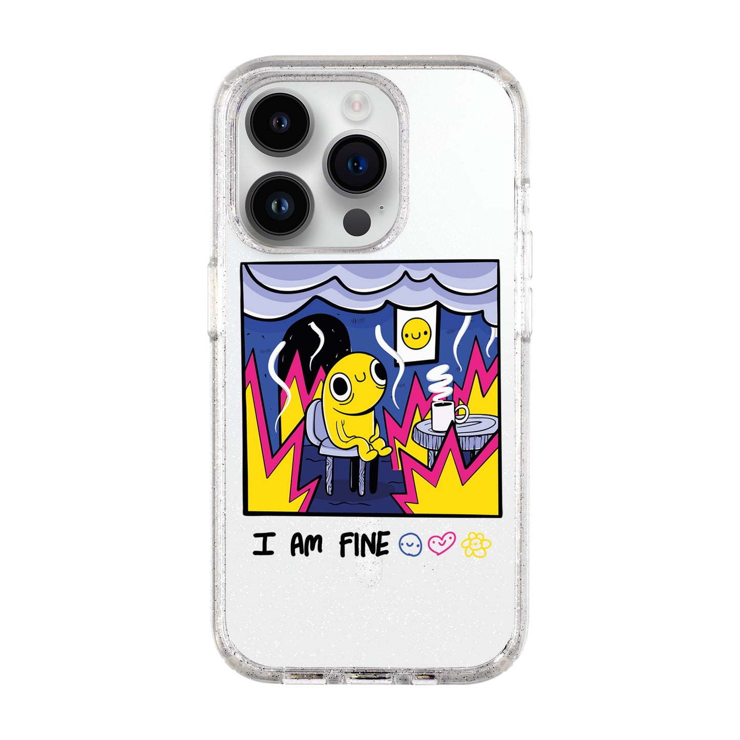 I AM FINE-iPhone 14 Pro Shiny Kılıf MagSafe Özellikli
