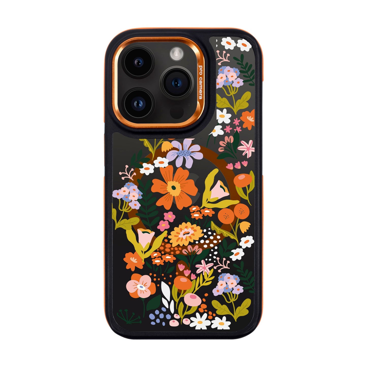 FLOWER-iPhone 14 Pro Dark Kılıf MagSafe Özellikli