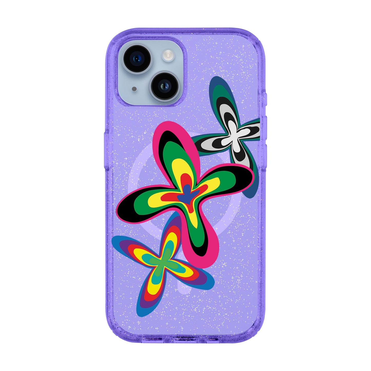 COLOR FLOWER-iPhone 14 Shiny Kılıf MagSafe Özellikli