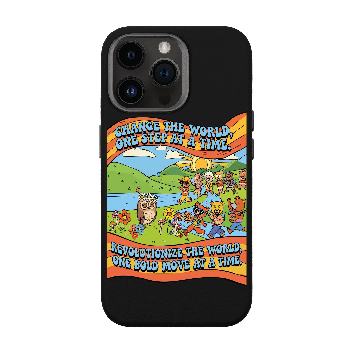 CHANGE THE WORLD-iPhone 14 Pro Max Leather Premium Kılıf MagSafe Özellikli