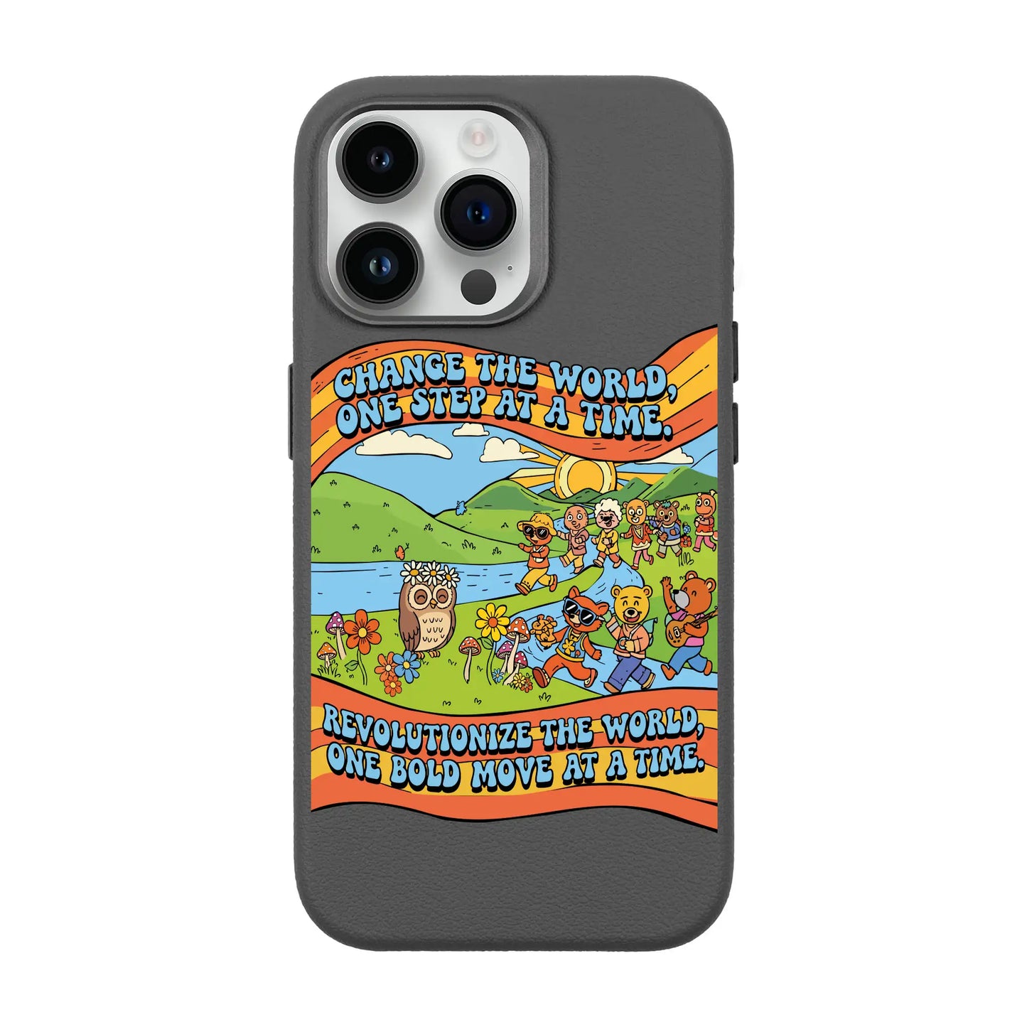 CHANGE THE WORLD-iPhone 14 Pro Max Leather Premium Kılıf MagSafe Özellikli