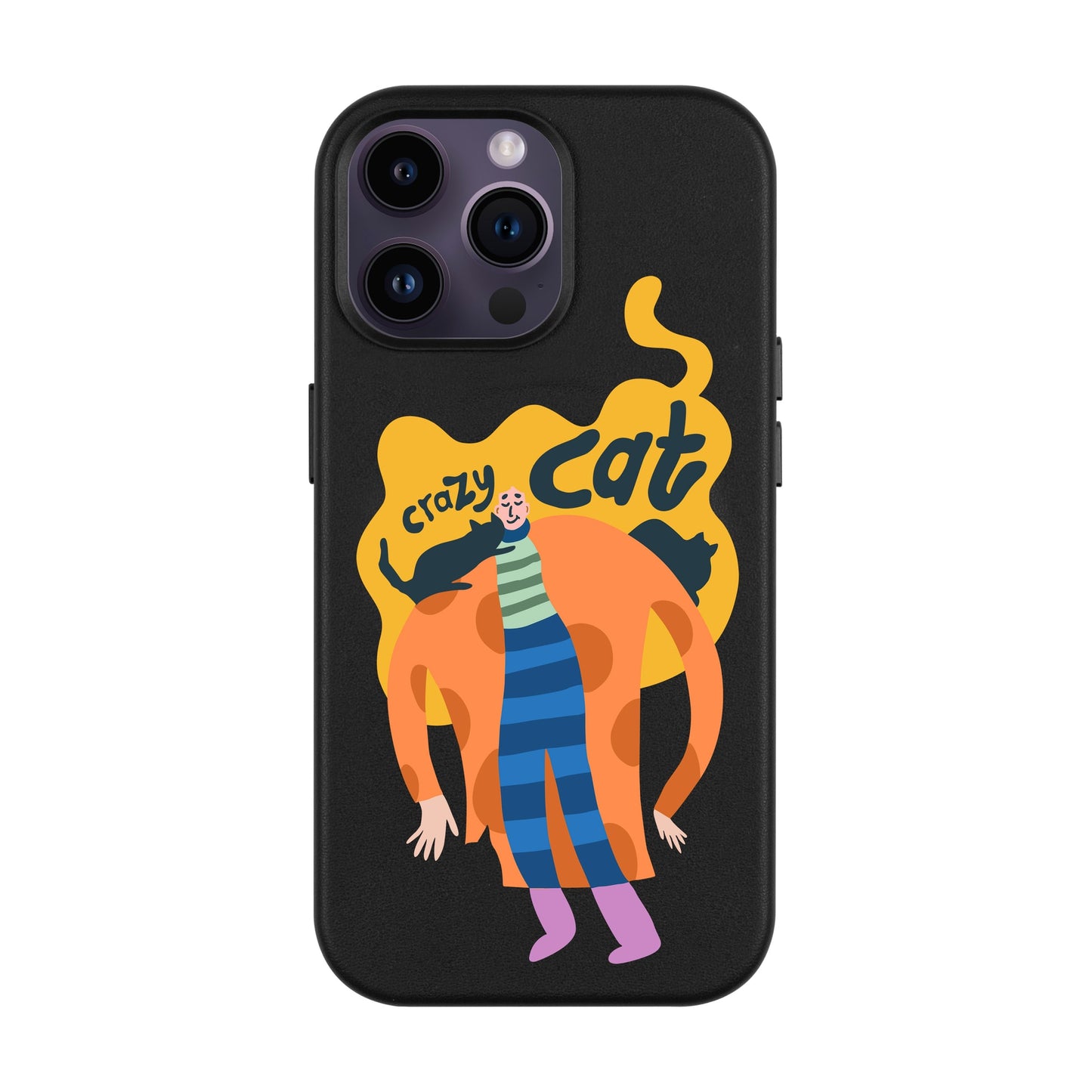 CRAZY CAT-iPhone 14 Pro Max Leather Kılıf MagSafe Özellikli