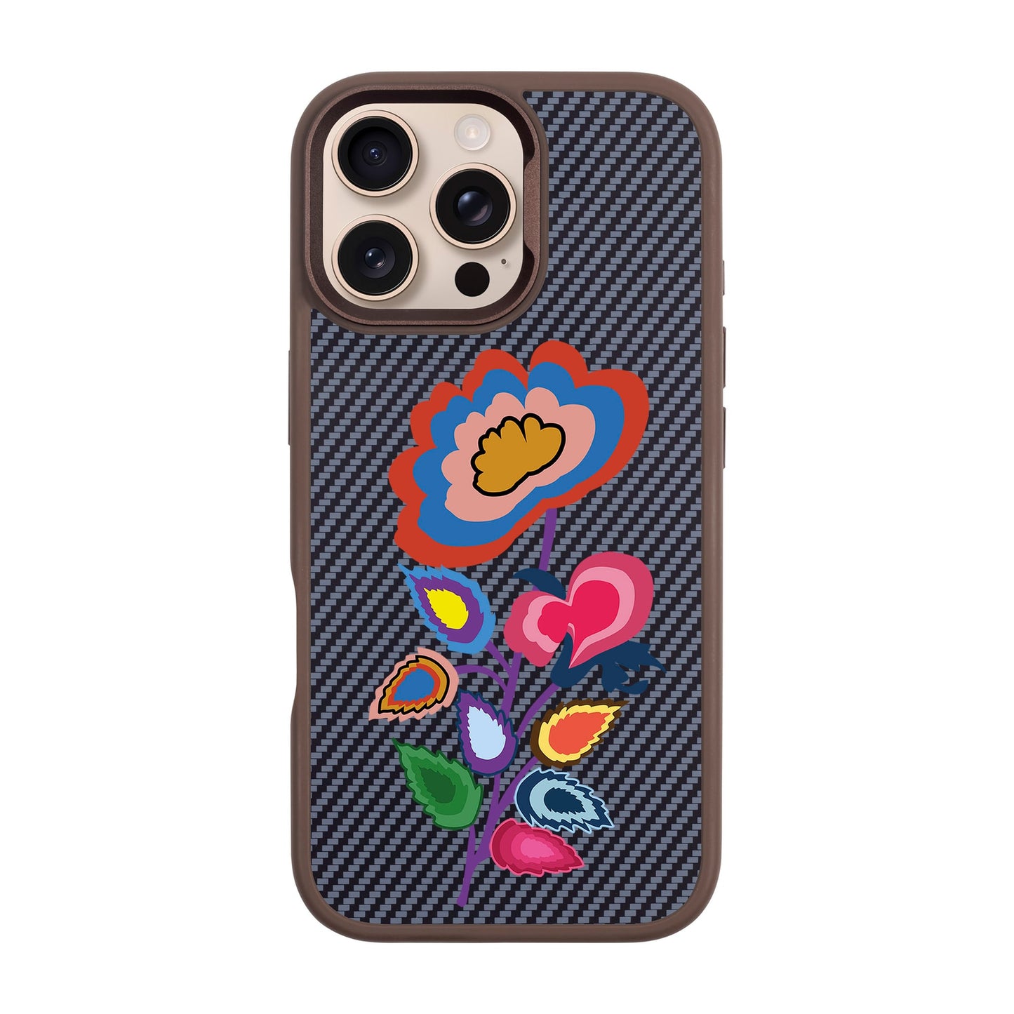 KNITTED FLOWER-iPhone 16 Pro Max Plaid Kılıf MagSafe Özellikli