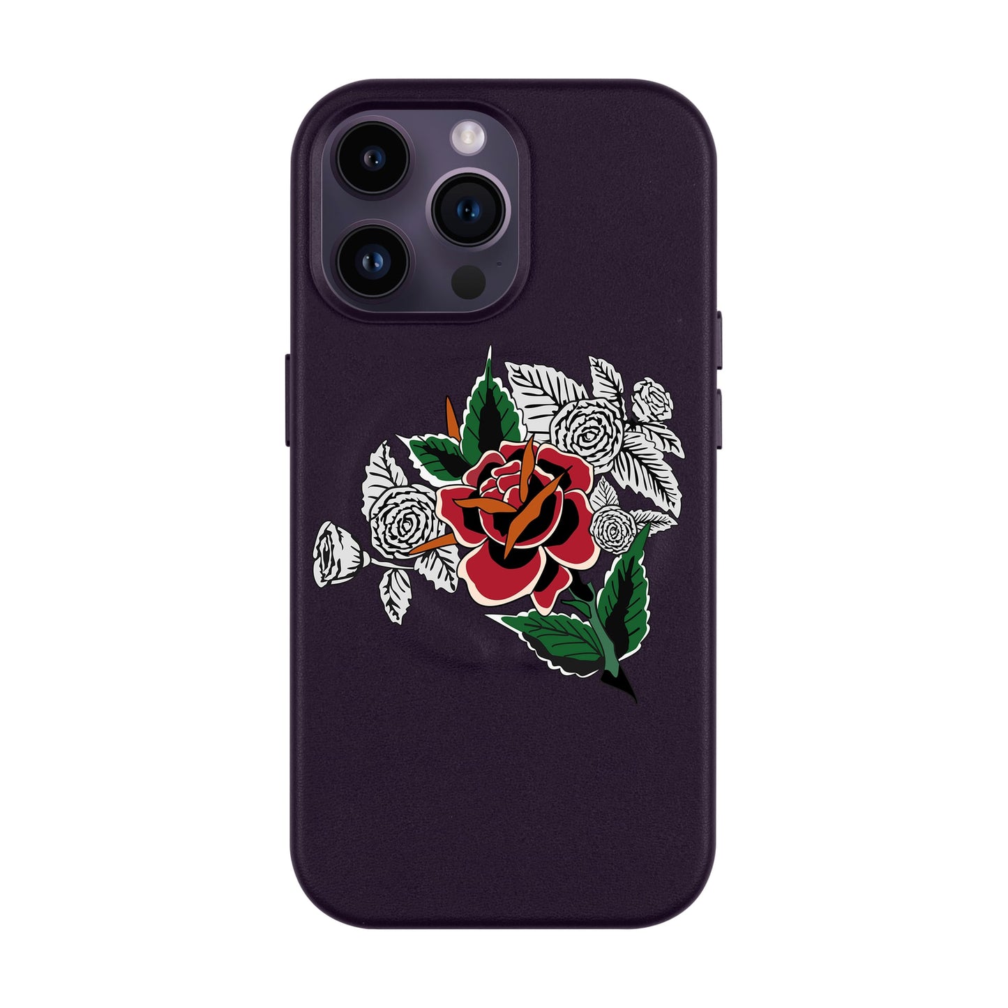 DRY ROSE-iPhone 14 Pro Max Leather Kılıf MagSafe Özellikli