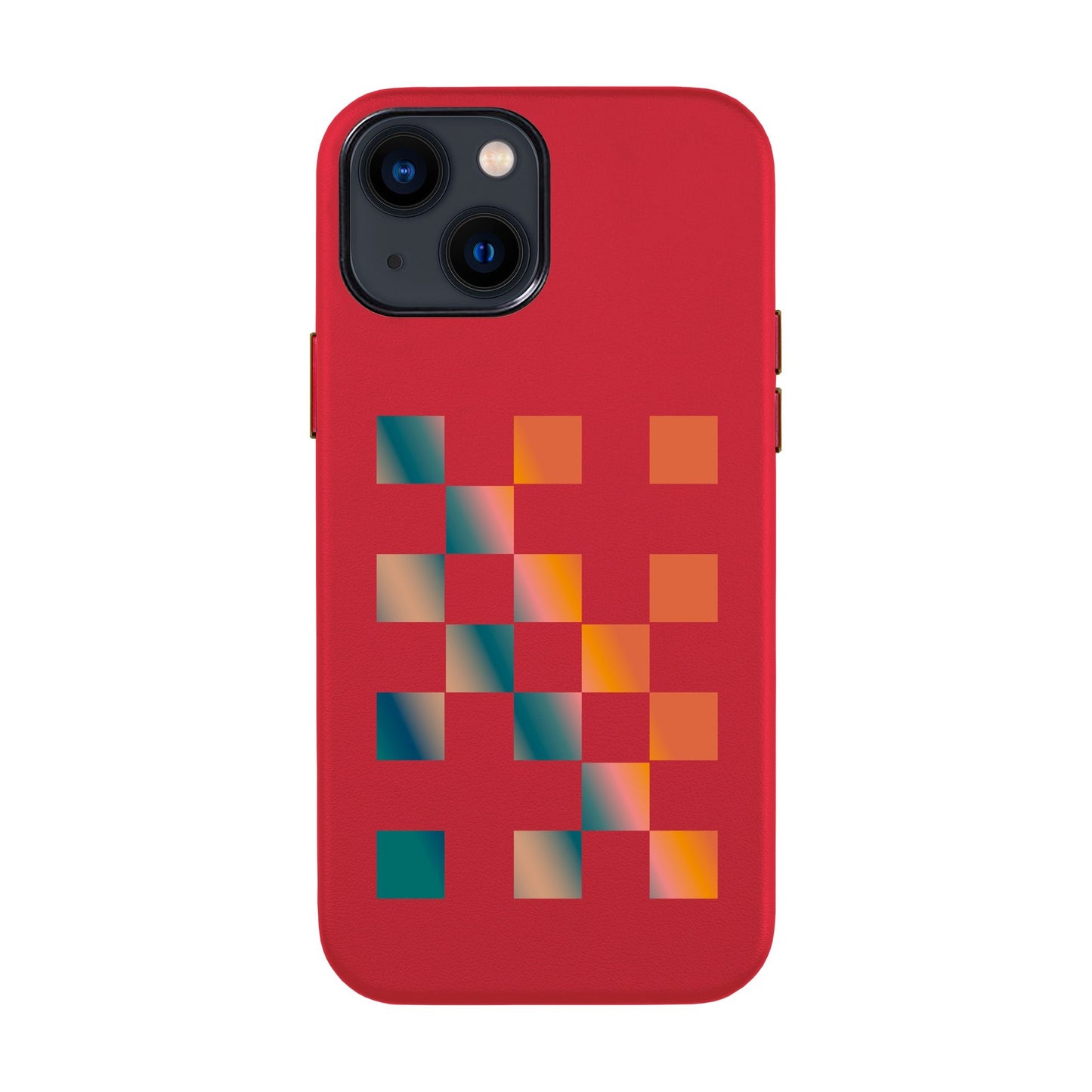 GRADIENT CHECKMATE-iPhone 14 Leather Kılıf