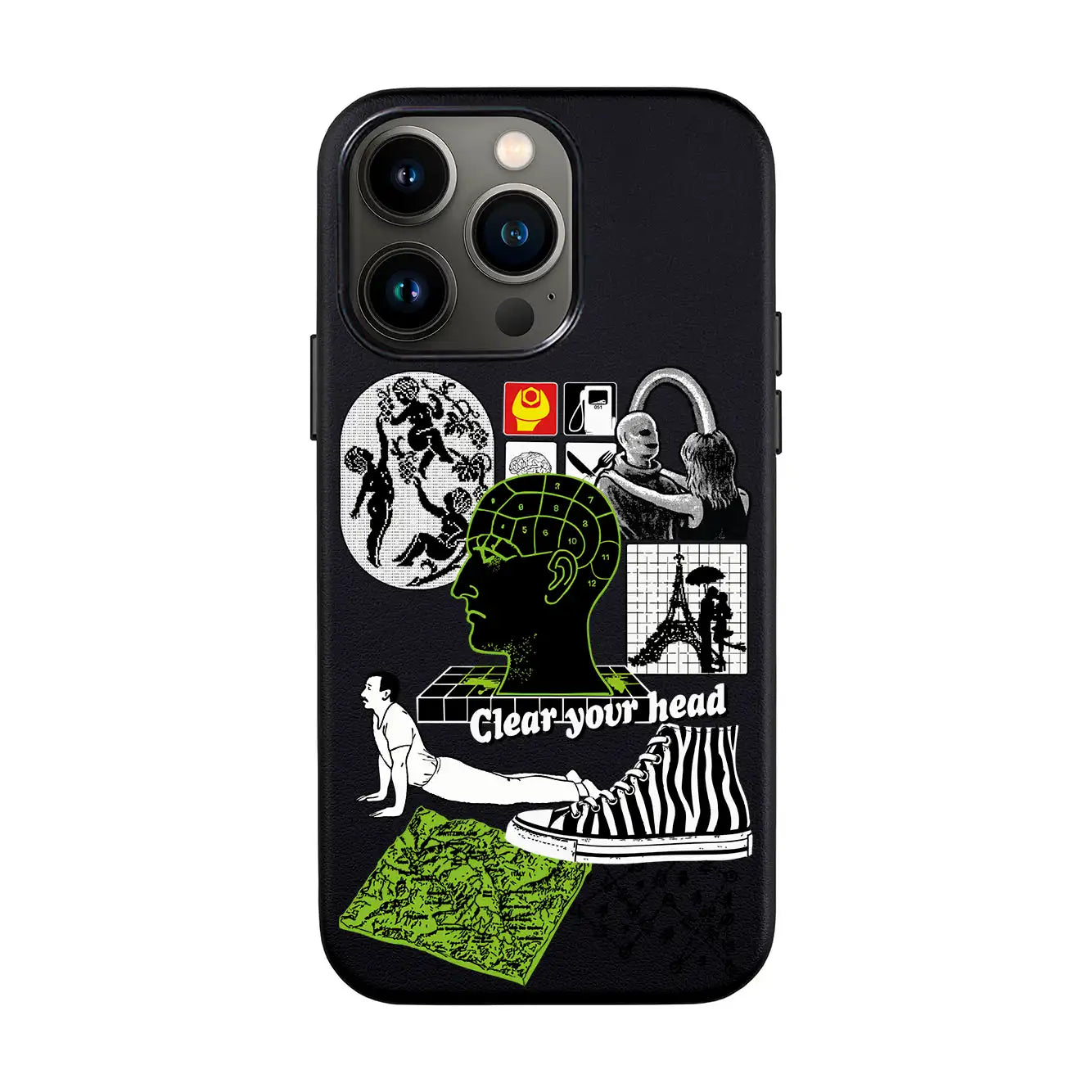 CLEAR YOUR HEAD-iPhone 14 Leather Kılıf