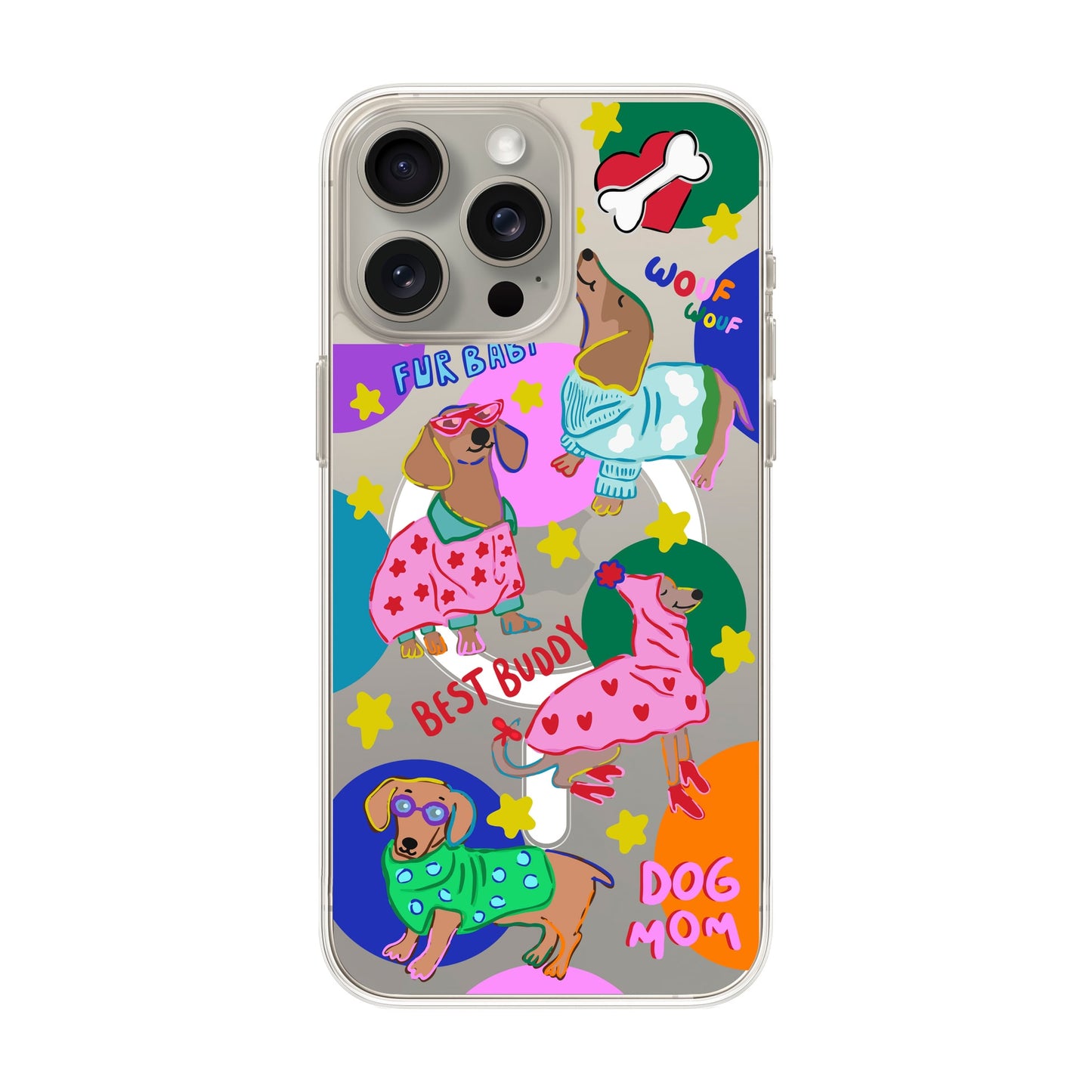 DOG MOM-iPhone 15 Pro Max Solid Kılıf MagSafe Özellikli