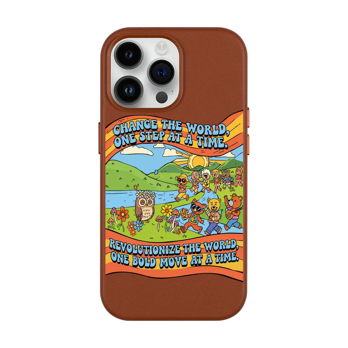 CHANGE THE WORLD-iPhone 14 Pro Max Leather Kılıf MagSafe Özellikli