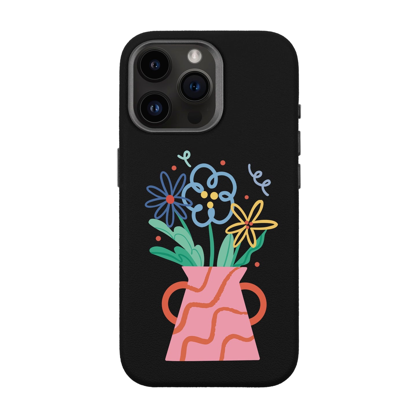 PINK VASE-iPhone 14 Pro Max Leather Premium Kılıf MagSafe Özellikli