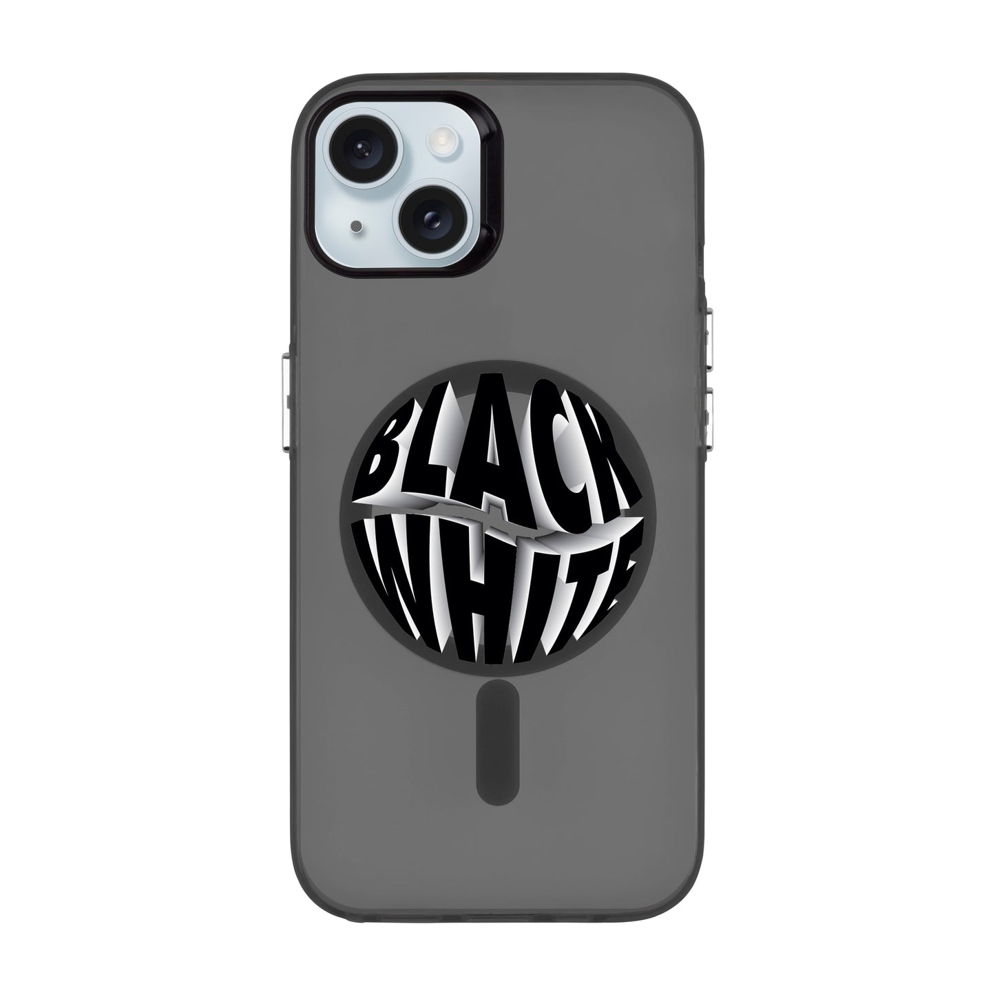 BLACK WHITE-iPhone 15 Plus Hold Kılıf MagSafe Özellikli