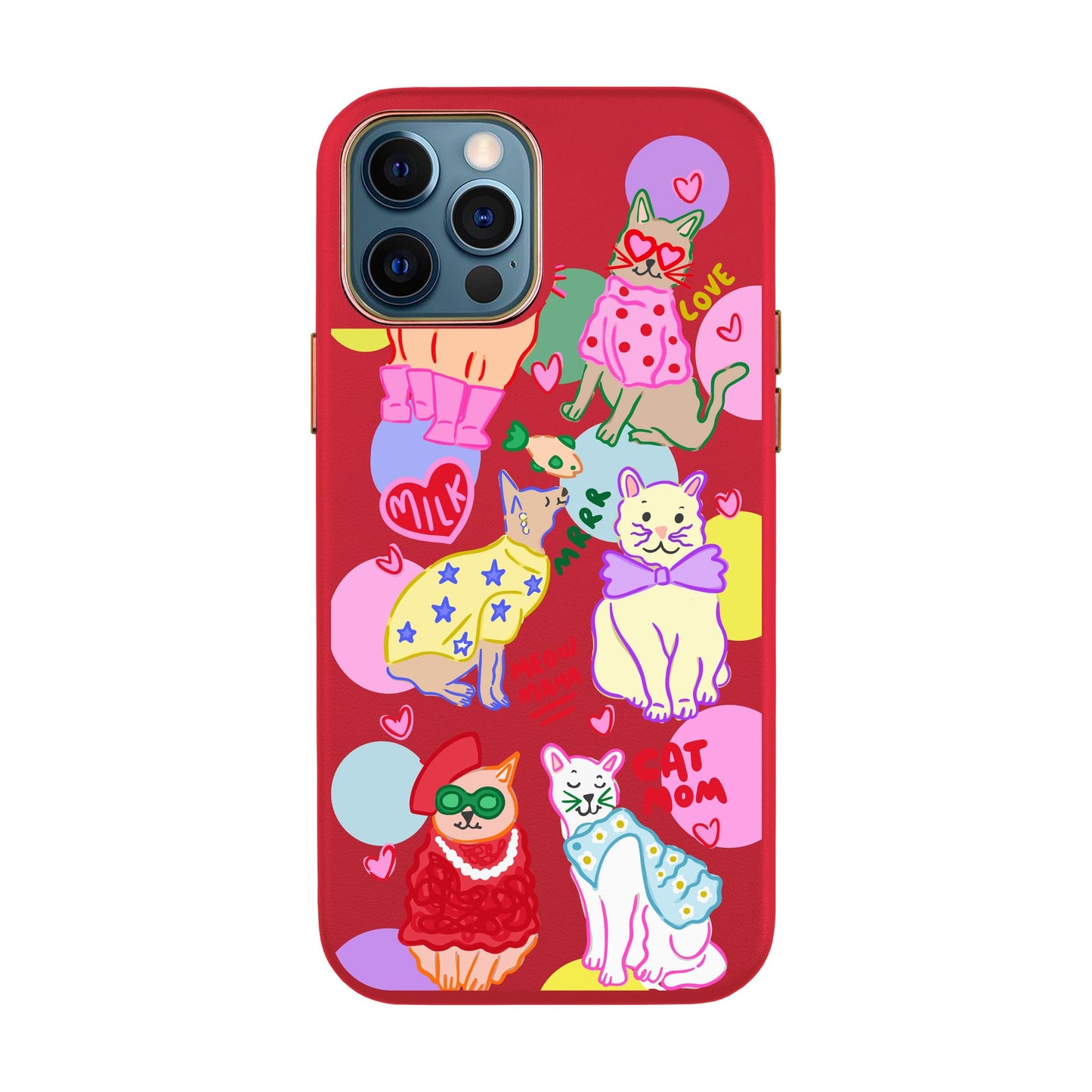 CAT MOM-iPhone 12 Pro Max Leather Kılıf