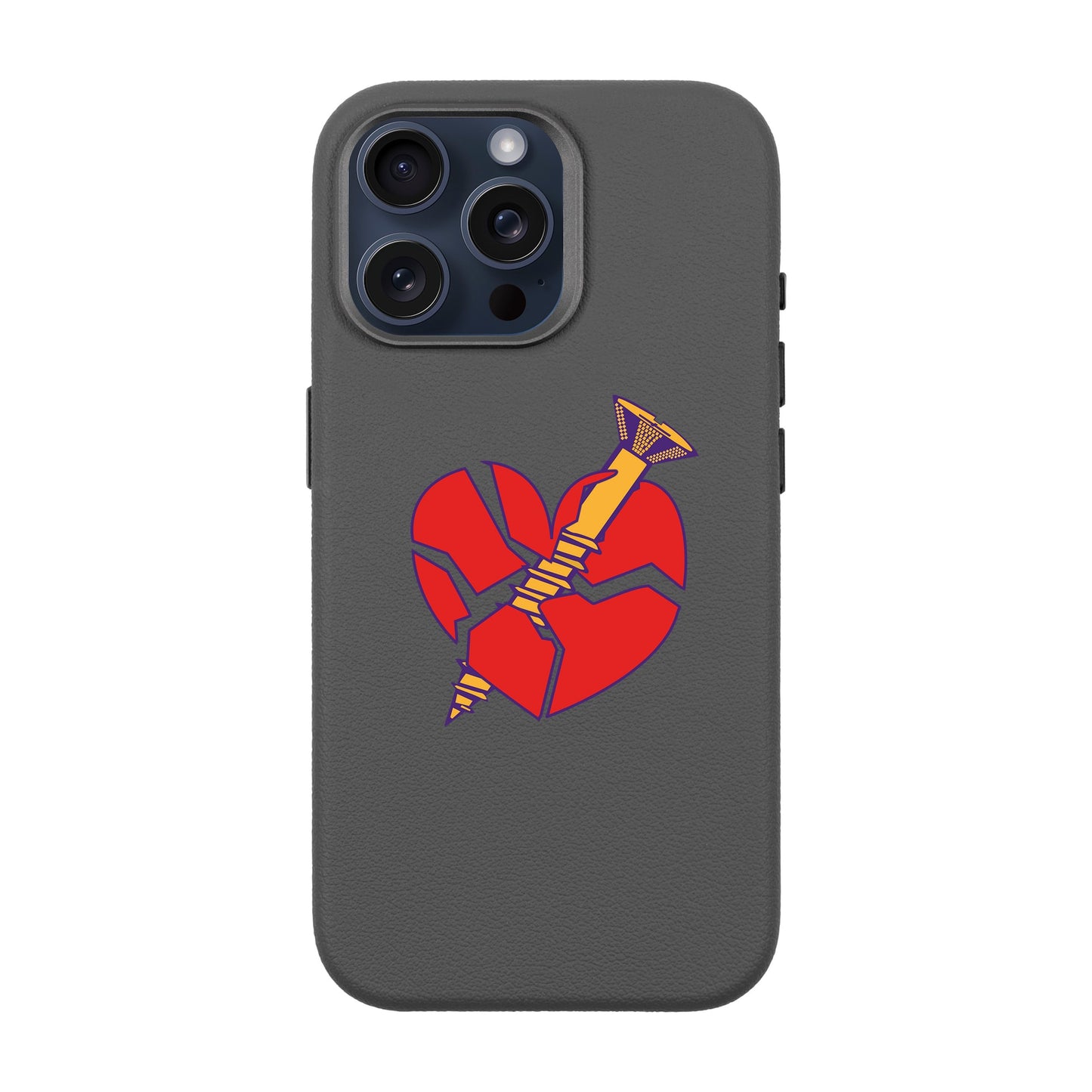BROKEN HEART-iPhone 15 Pro Max Leather Premium Kılıf MagSafe Özellikli