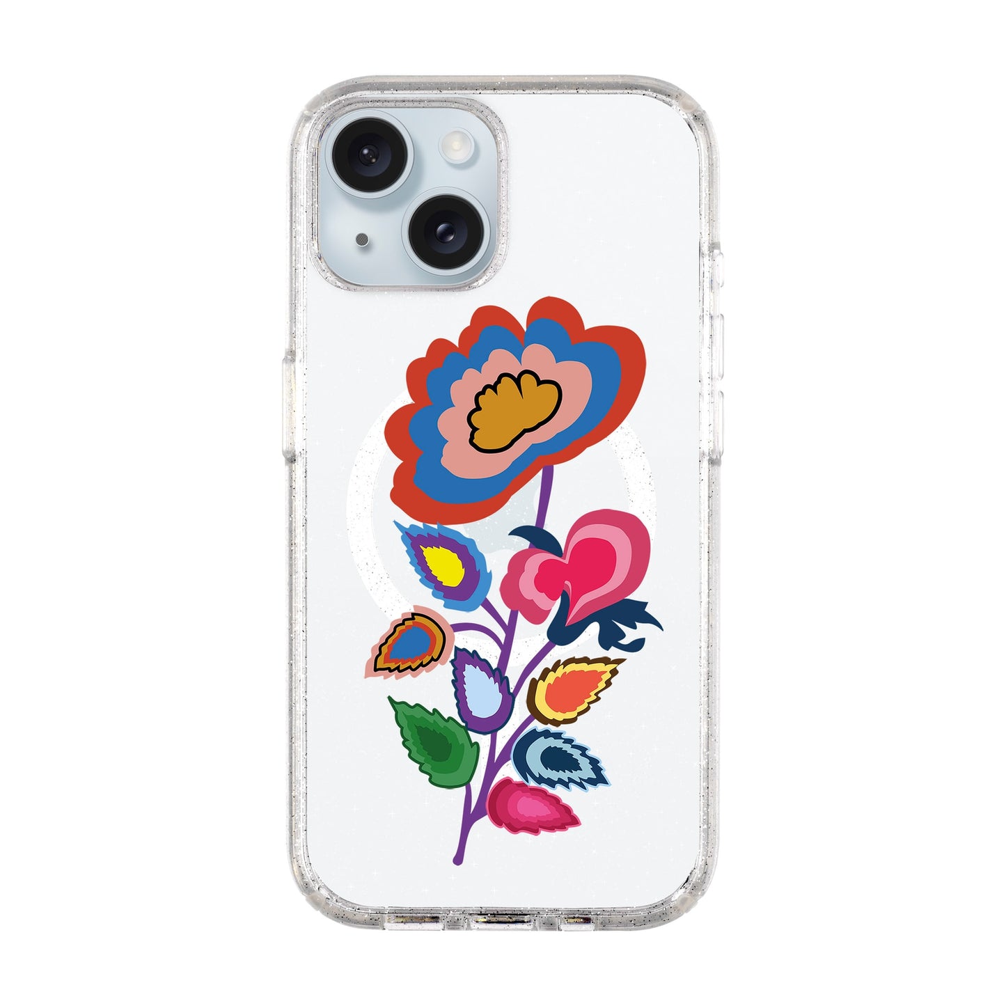 KNITTED FLOWER-iPhone 15 Plus Shiny Kılıf MagSafe Özellikli