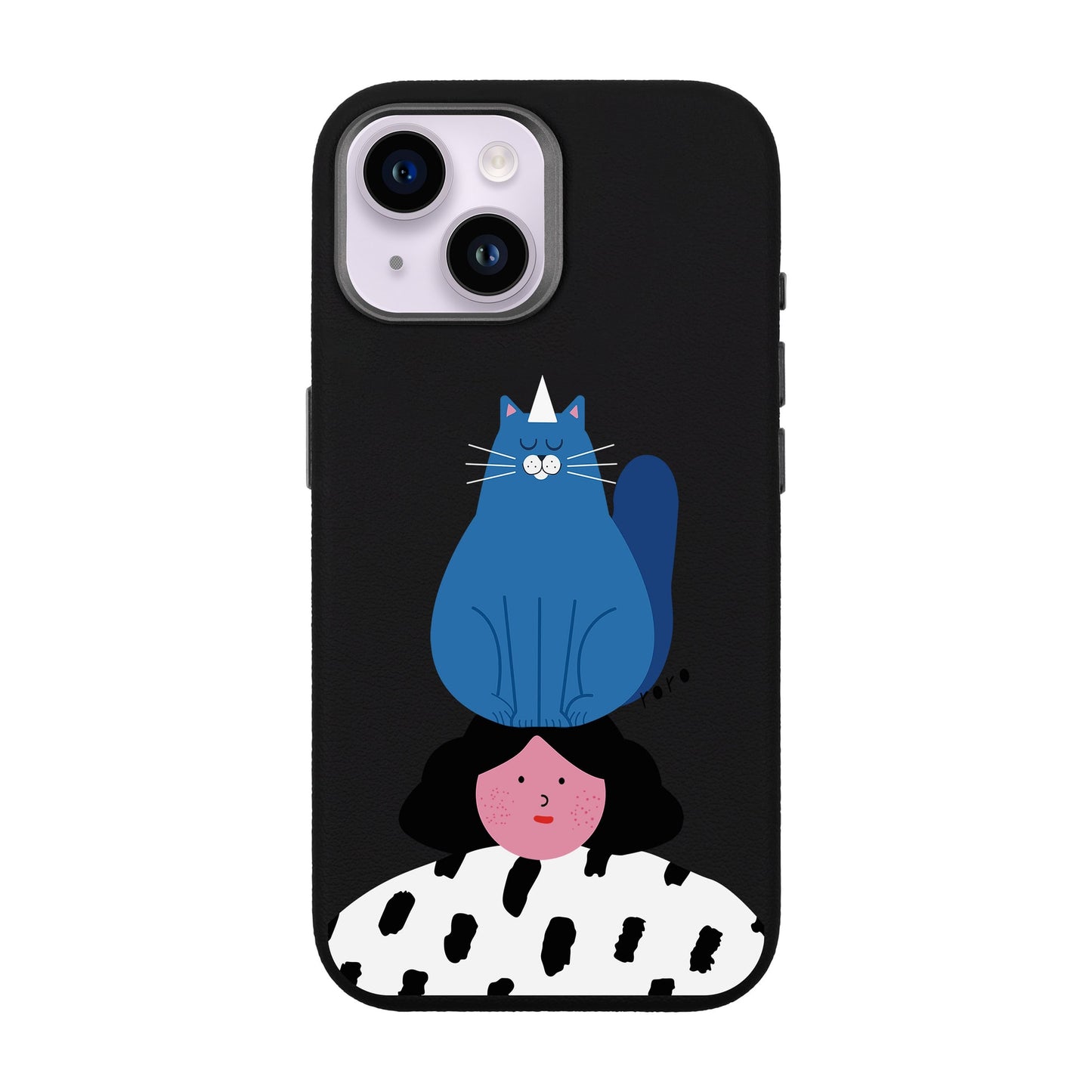 NAUGHTY CAT-iPhone 14 Leather Premium Kılıf MagSafe Özellikli