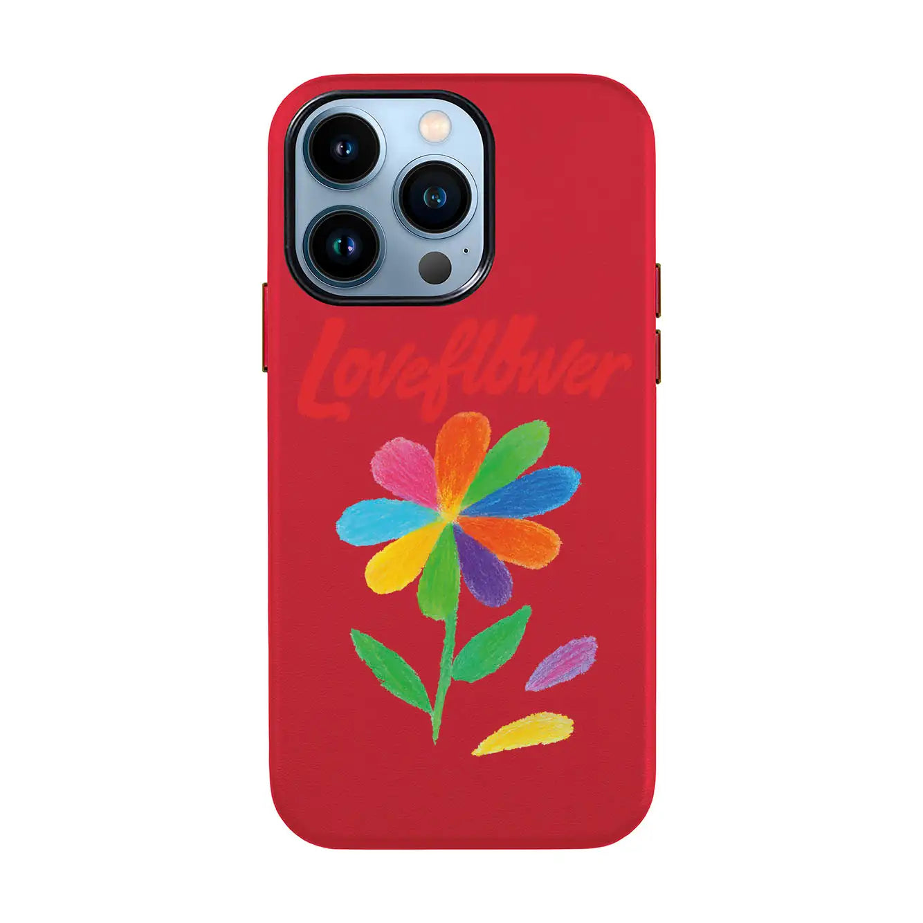 LOVE FLOWER-iPhone 13 Mini Leather Kılıf