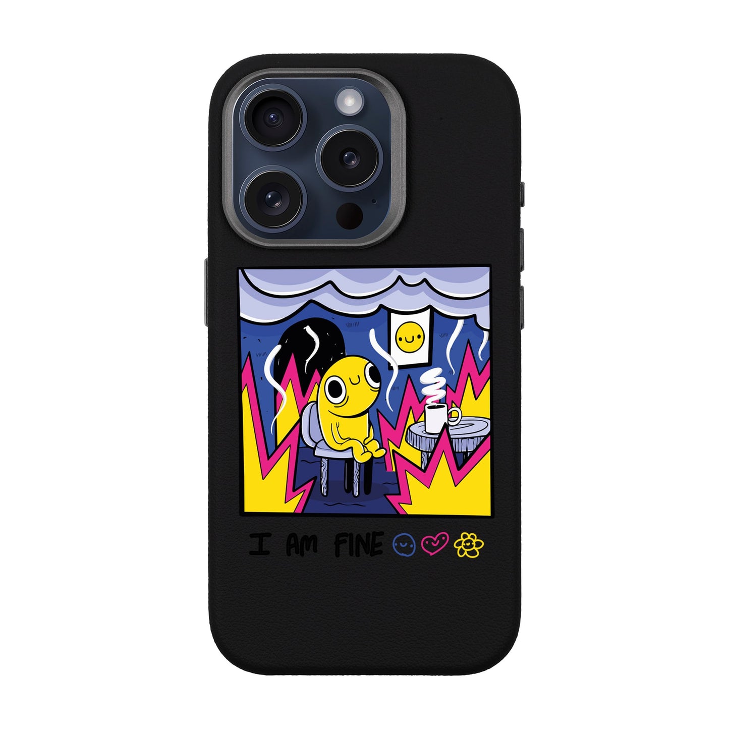 I AM FINE-iPhone 15 Pro Leather Premium Kılıf MagSafe Özellikli