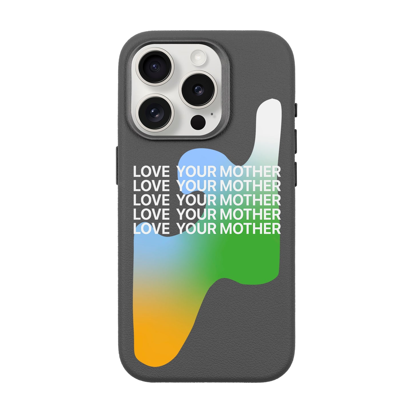 LOVE YOUR MOTHER-iPhone 15 Pro Leather Premium Kılıf MagSafe Özellikli