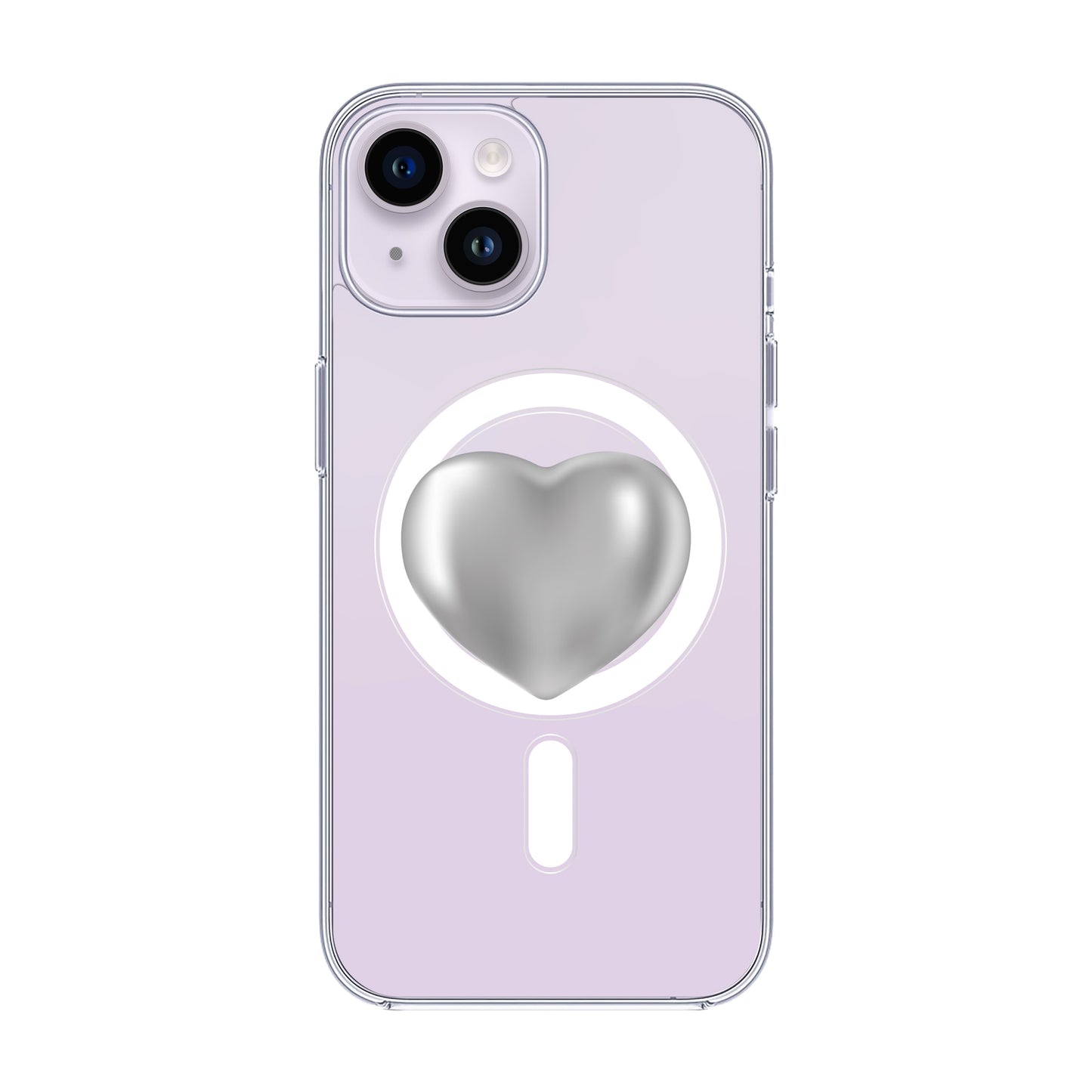 SILVER HEART-iPhone 13 Pro Solid Kılıf MagSafe Özellikli