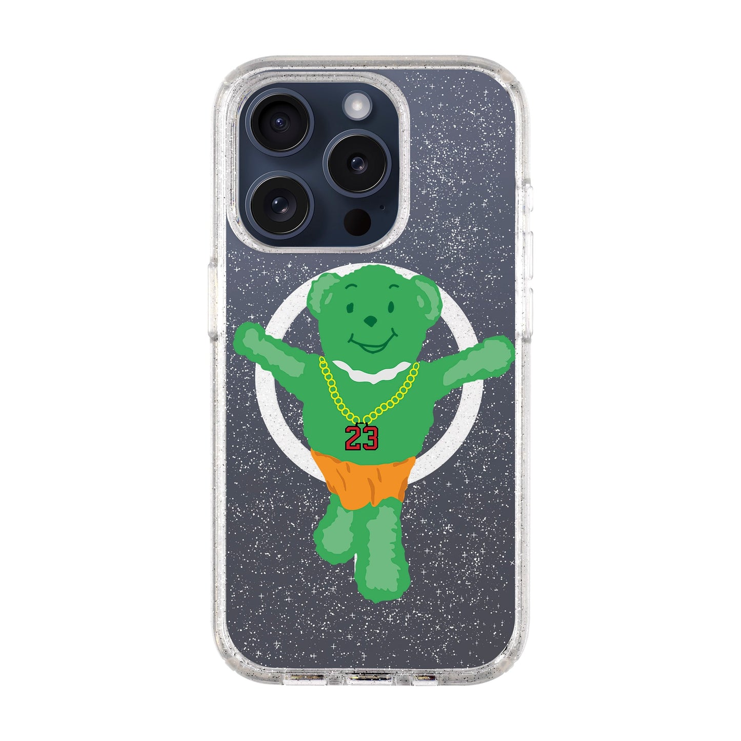 GREEN BEAR-iPhone 15 Pro Shiny Kılıf MagSafe Özellikli