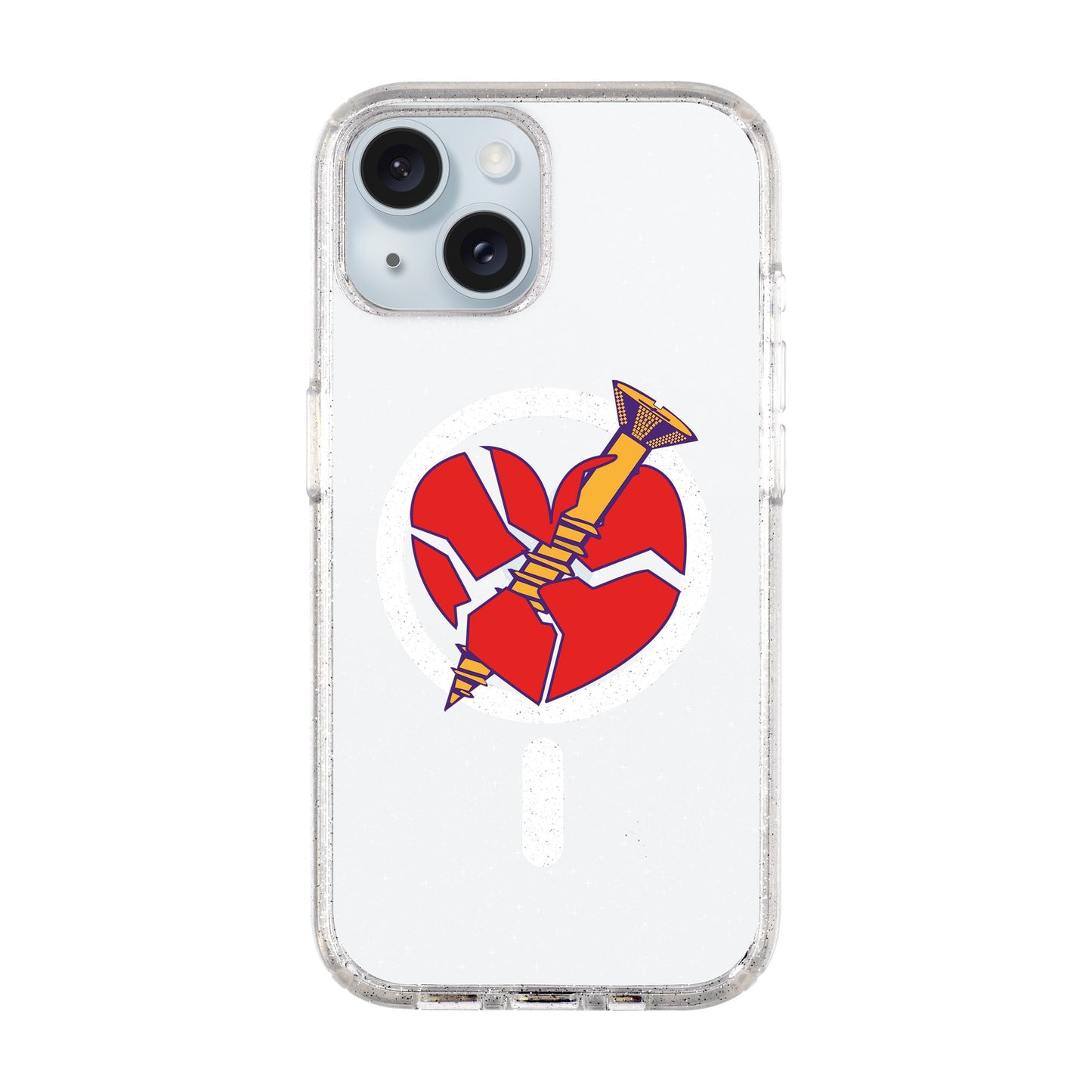 BROKEN HEART-iPhone 14 Plus Shiny Kılıf MagSafe Özellikli
