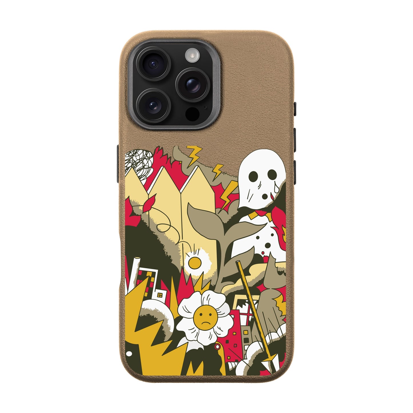 EVERYTHING IS BURNING-iPhone 16 Pro Max Leather Premium Kılıf MagSafe Özellikli