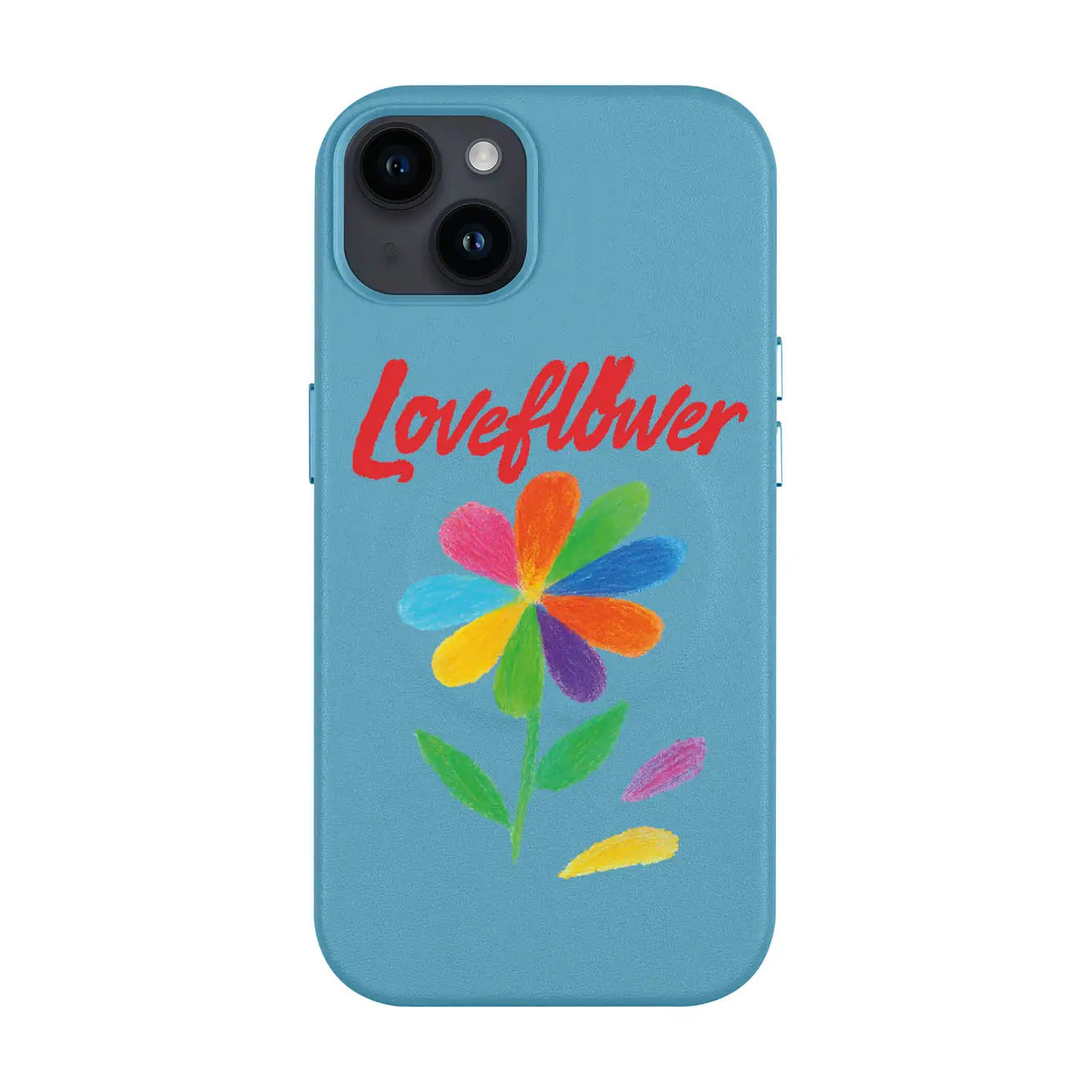 LOVE FLOWER-iPhone 14 Plus Leather Kılıf MagSafe Özellikli