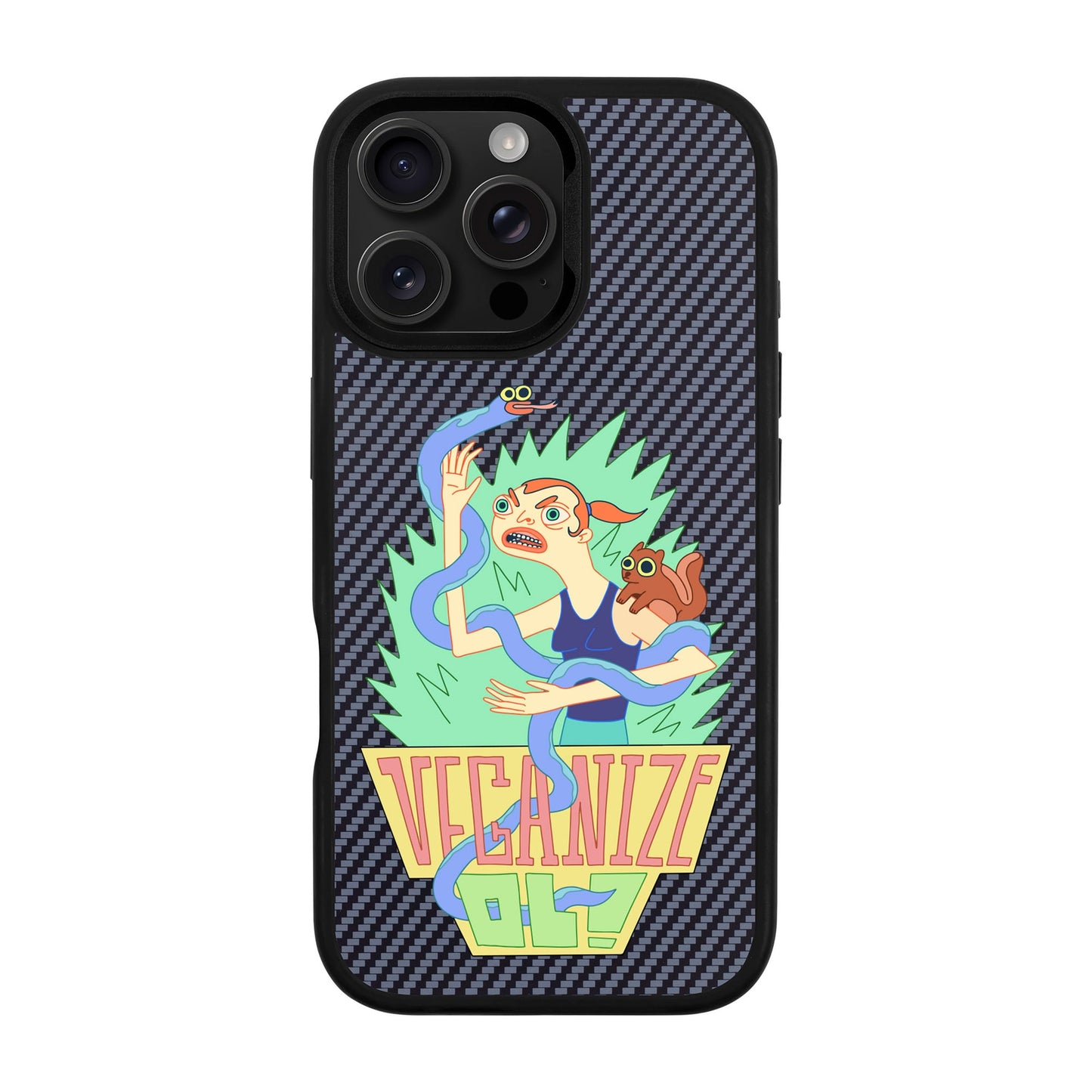 VEGANİZE-iPhone 16 Pro Max Plaid Kılıf MagSafe Özellikli