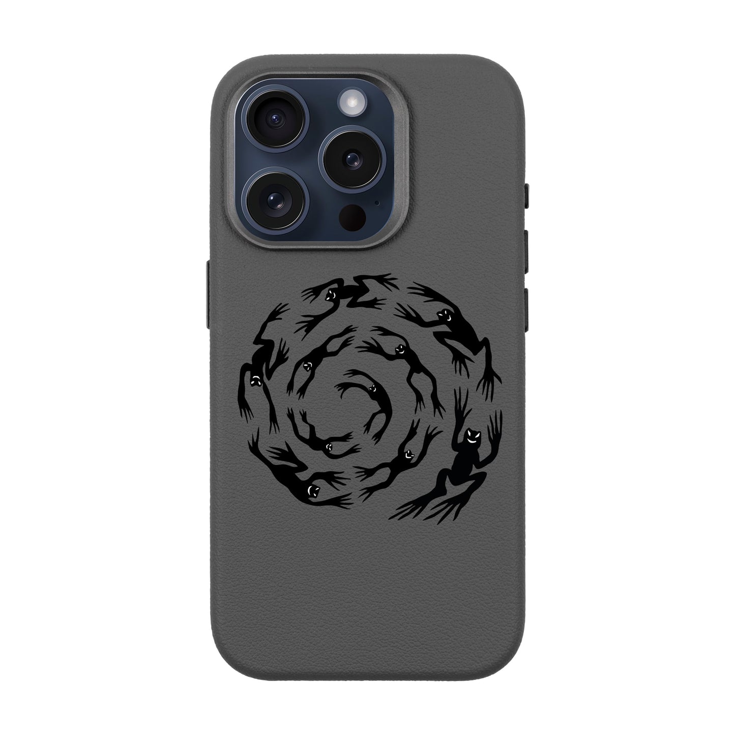 SWIRLING FROGS-iPhone 15 Pro Leather Premium Kılıf MagSafe Özellikli