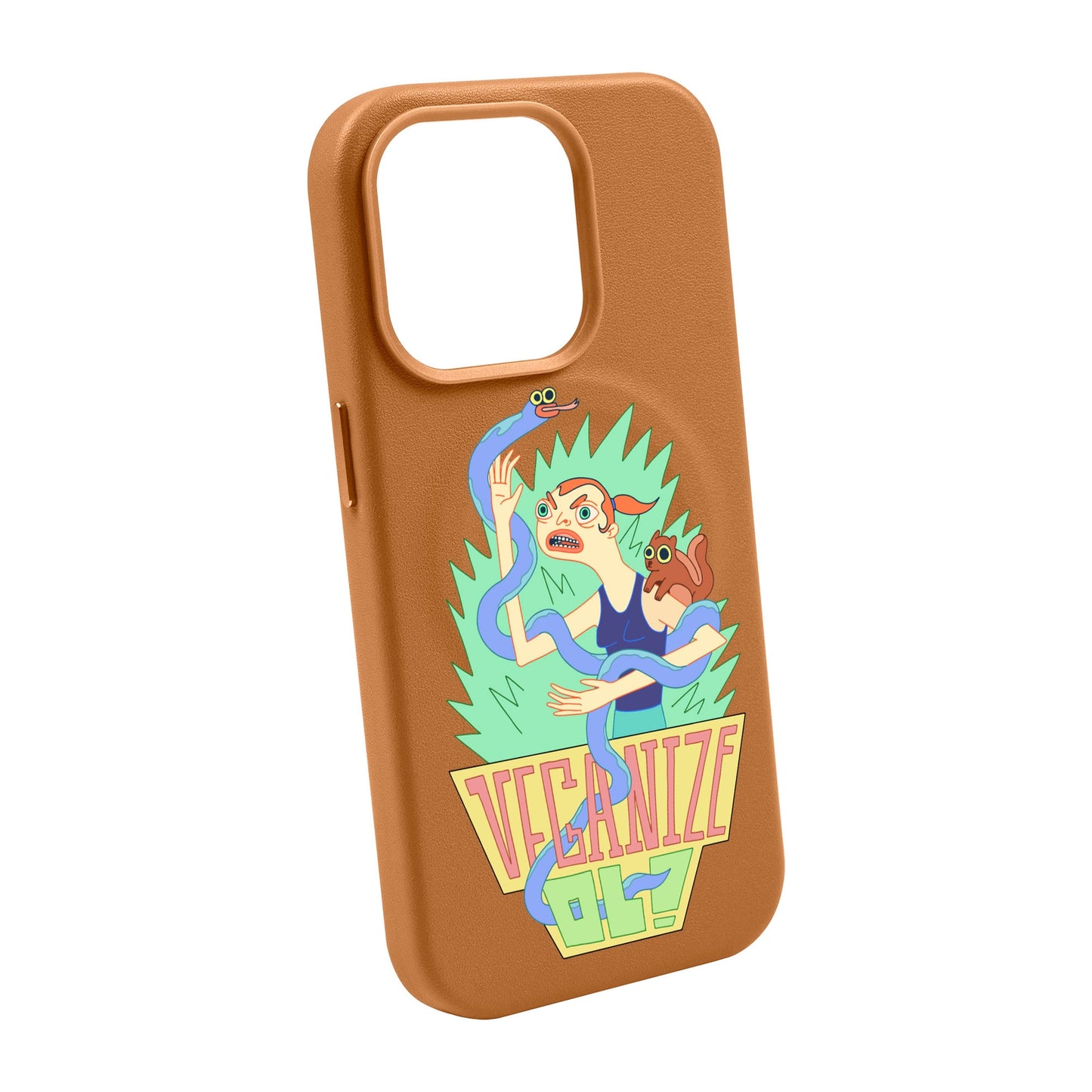 VEGANİZE-iPhone 14 Pro Max Leather Kılıf MagSafe Özellikli