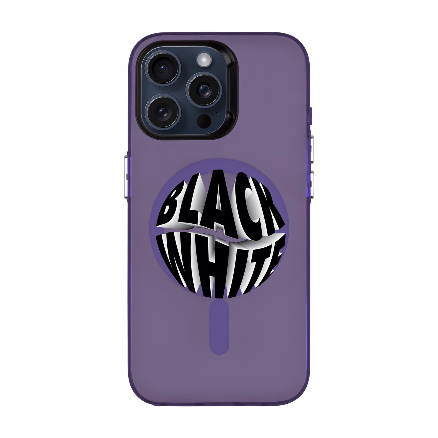 BLACK WHITE-iPhone 12 Hold Kılıf MagSafe Özellikli