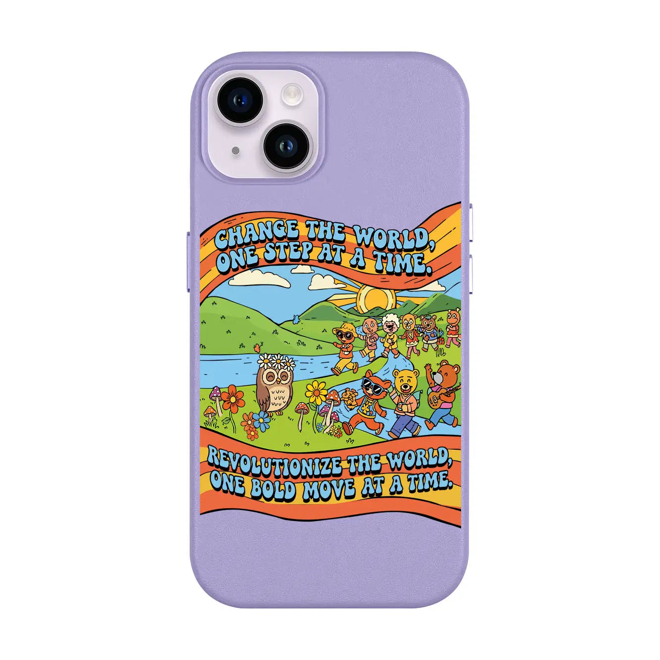 CHANGE THE WORLD-iPhone 14 Plus Leather Kılıf MagSafe Özellikli