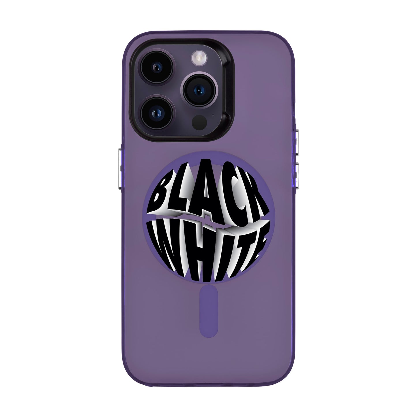 BLACK WHITE-iPhone 14 Pro Hold Kılıf MagSafe Özellikli