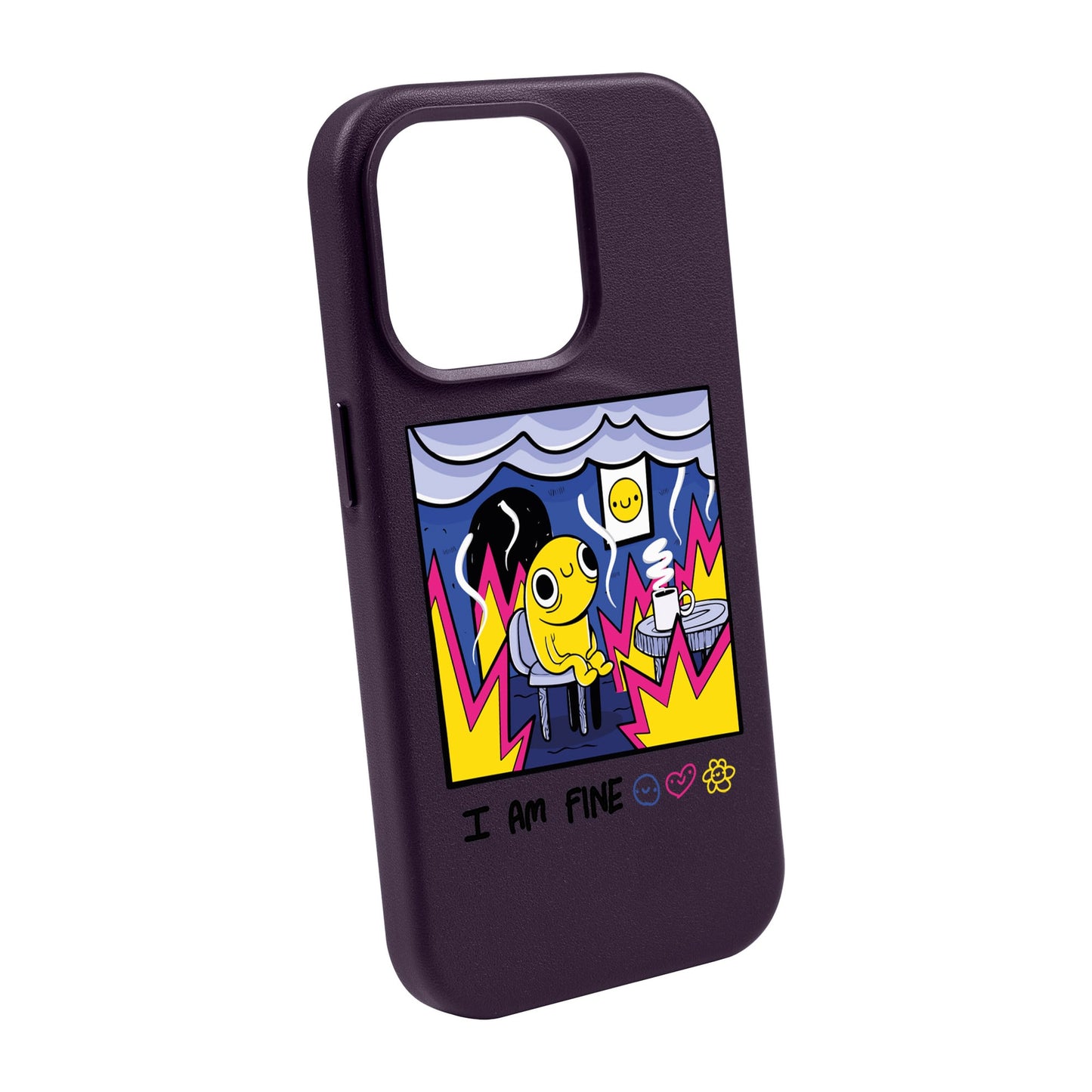 I AM FINE-iPhone 14 Pro Max Leather Kılıf MagSafe Özellikli