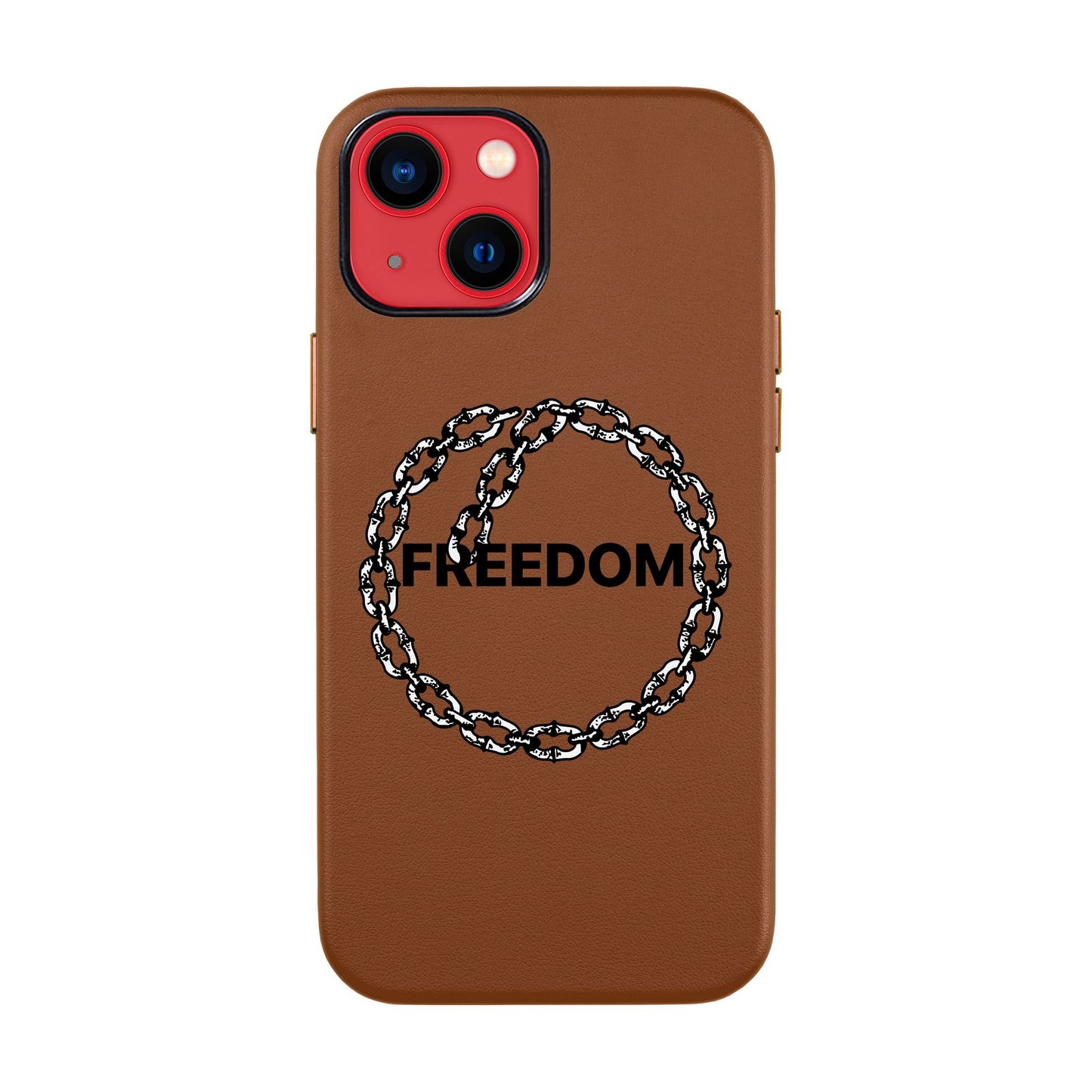 FREEDOM-iPhone 14 Leather Kılıf